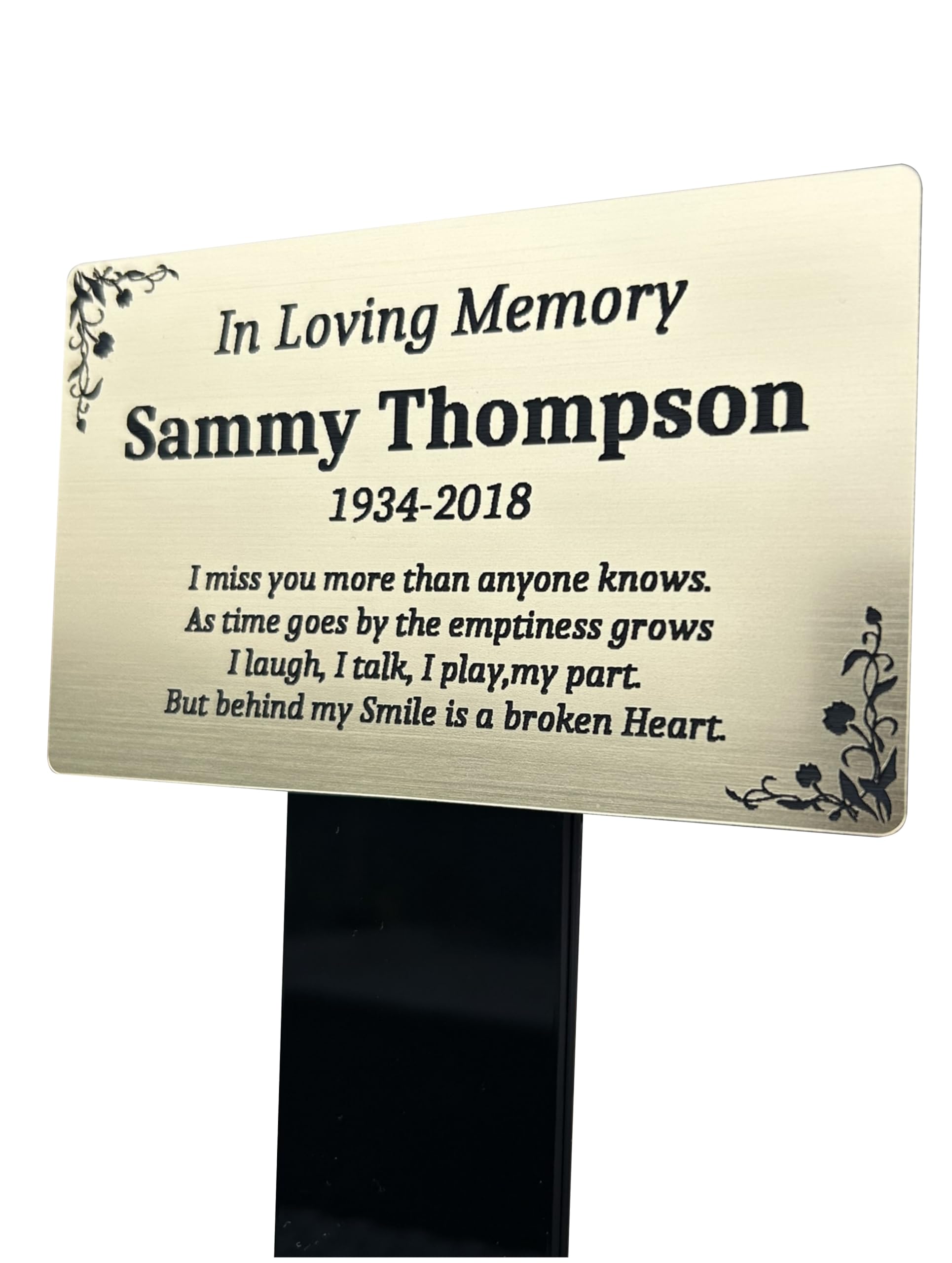 Personalised Memorial Plaque, Rememberance Plaques, Loved Ones, Pets, Dog, Cat, Grave Garden Marker Spike Graveside