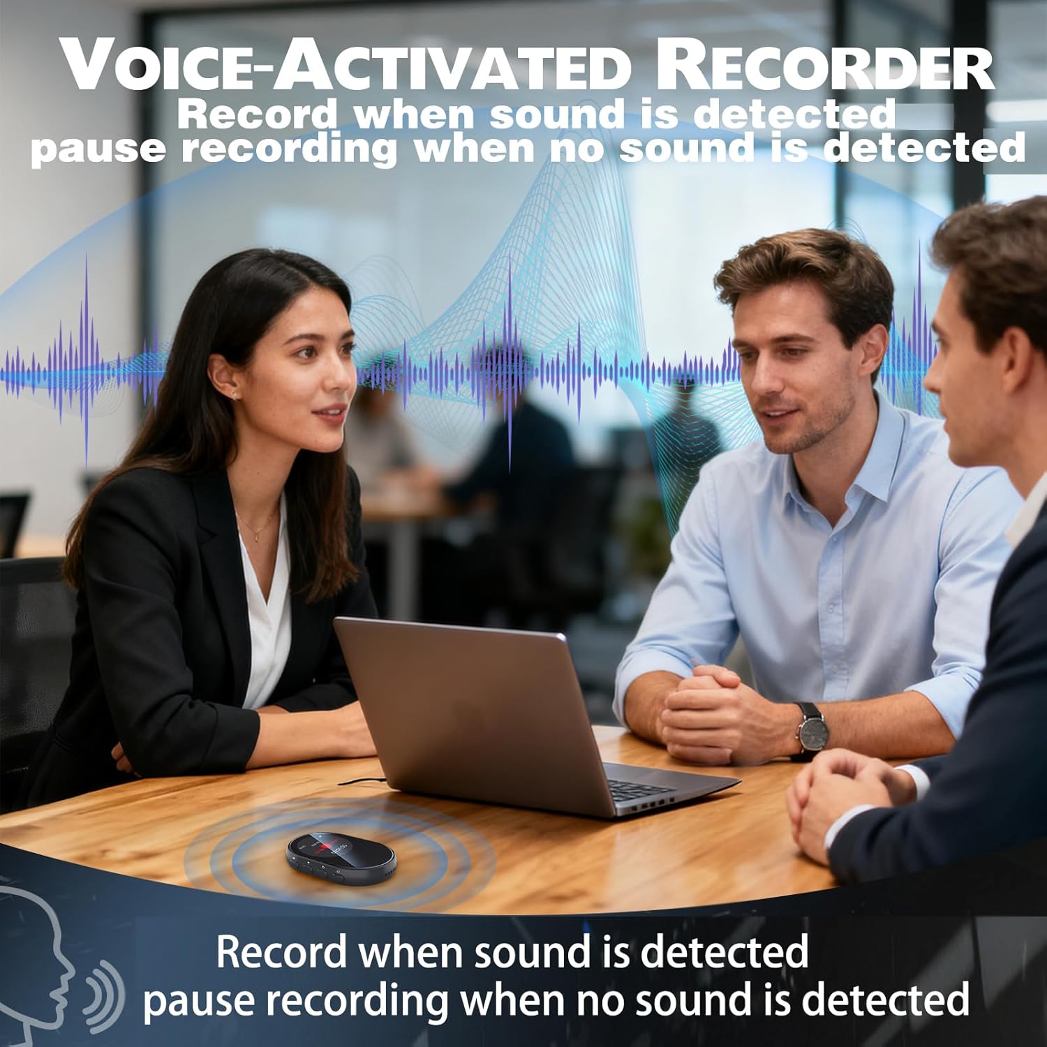128GB small‌ Voice Recorder,Voice-activated recording,with playback and password management,AI noise and Scheduled recording,reduction Portable recording device,for meetings/lectures/classroom,MP3