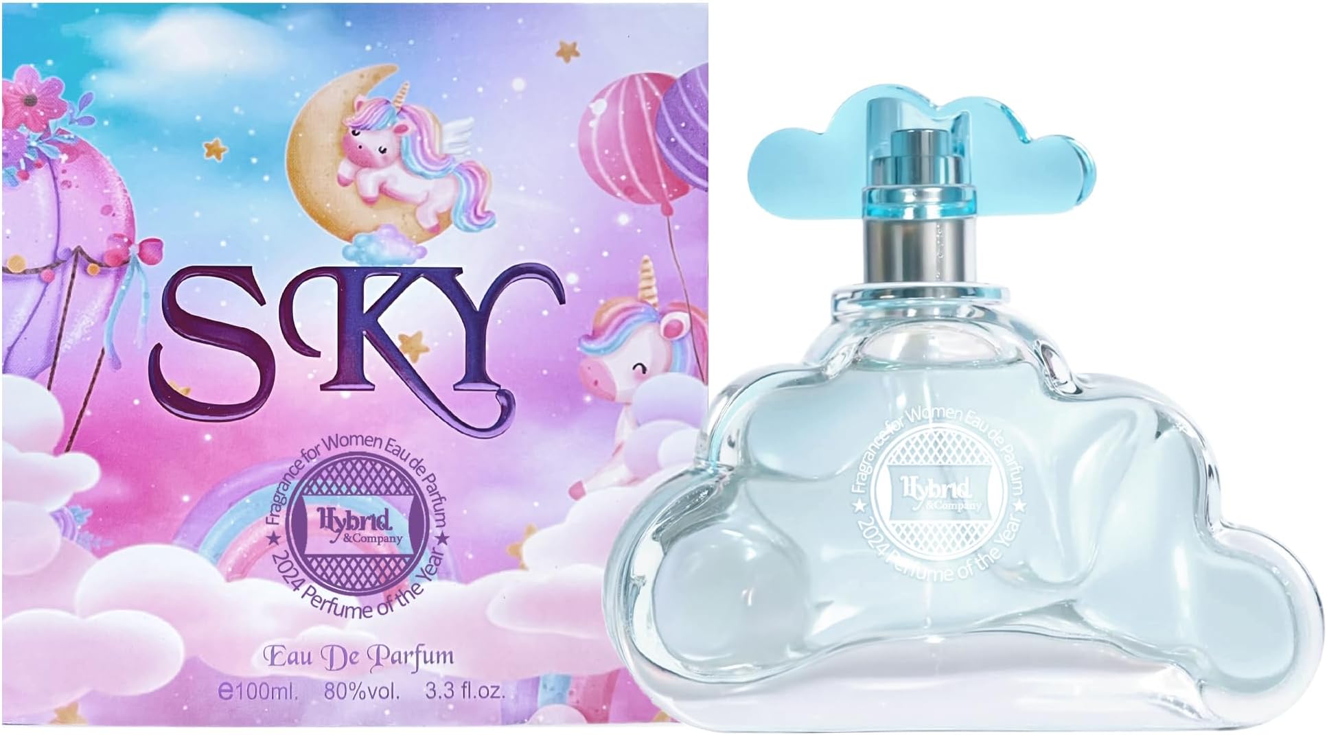 Hybrid & Company Women Sky Eau De Parfume Eau De Parfum Natural Spray Vaporisateur 3.4 Fl Oz