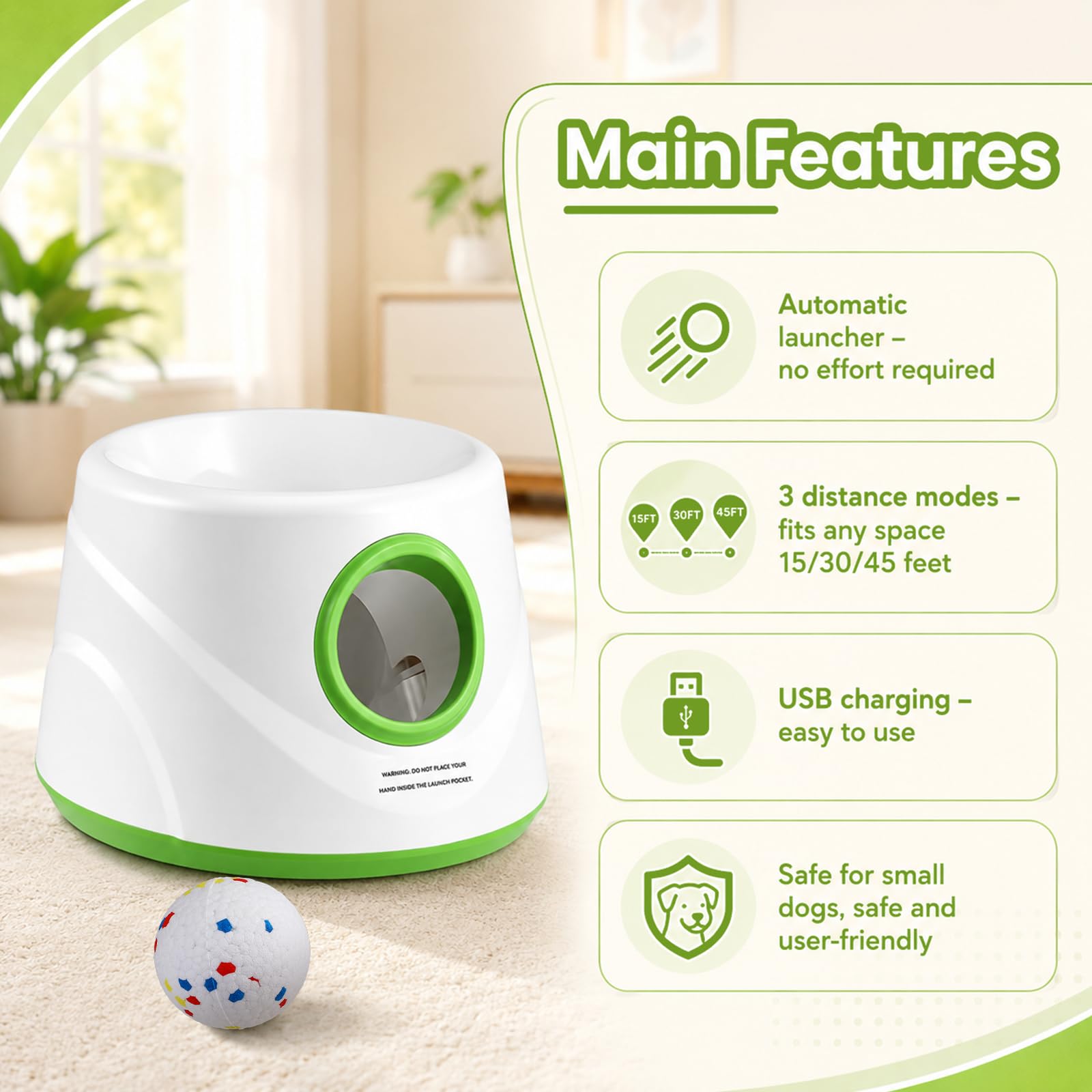 Máquina para lanzar pelotas de perro con 9 pelotas de tenis E-TPU | Juguete interactivo eléctrico para perros pequeños, lanzador de pelotas para perros, tenis, máquina para interior y exterior
