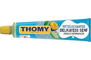 Delikatess Senf Mittelscharf (Medium Hot Mustard) in Tube by Thomy