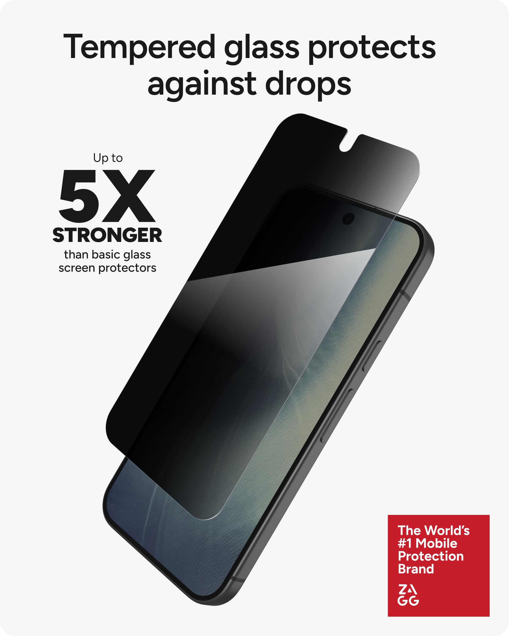 ZAGG Glass Elite Privacy - Pellicola protettiva per Google Pixel 11 / Pixel | InvisibleShield, protezione dagli urti in vetro temperato, filtro privacy a 2 vie, anti-impronte, facile installazione