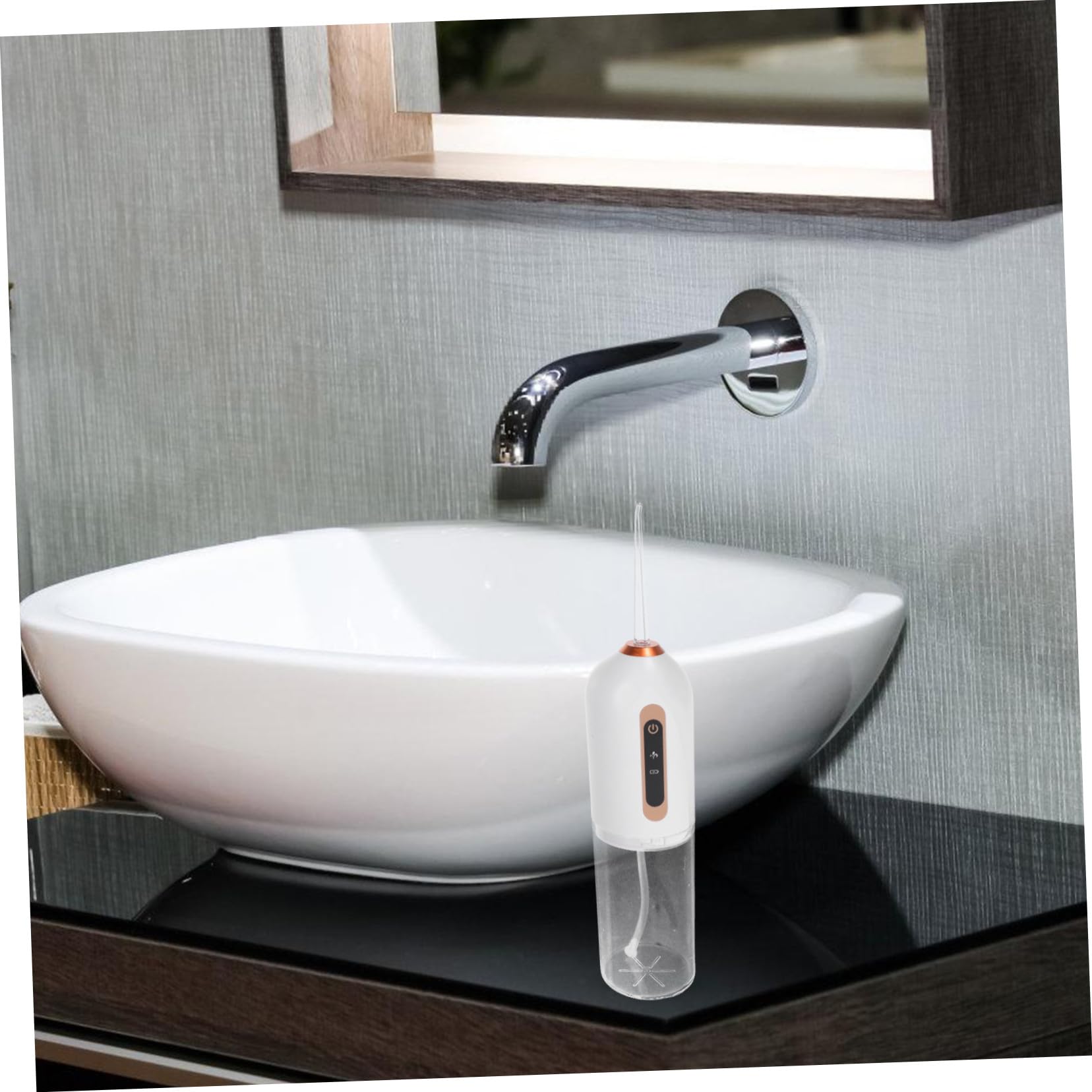 Idropulsore Elettrico Mini per Pulizia Dentale Irrigatore Orale Portatile Ricaricabile Tramite USB Serbatoio per Igiene Orale Quotidiana e Viaggi