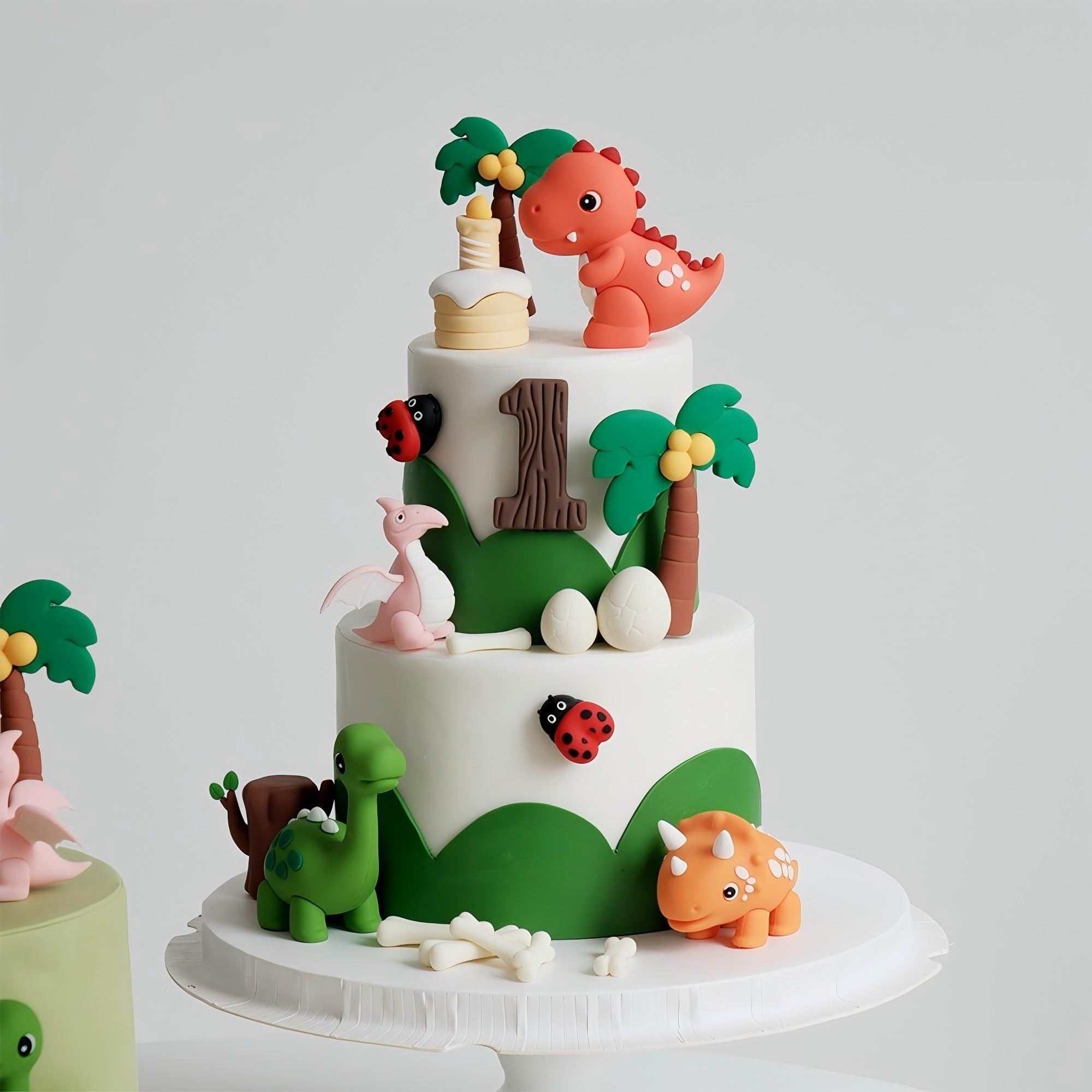 Dinosaur Cake Toppers, 3D Dinosaur Cake Decorations Set