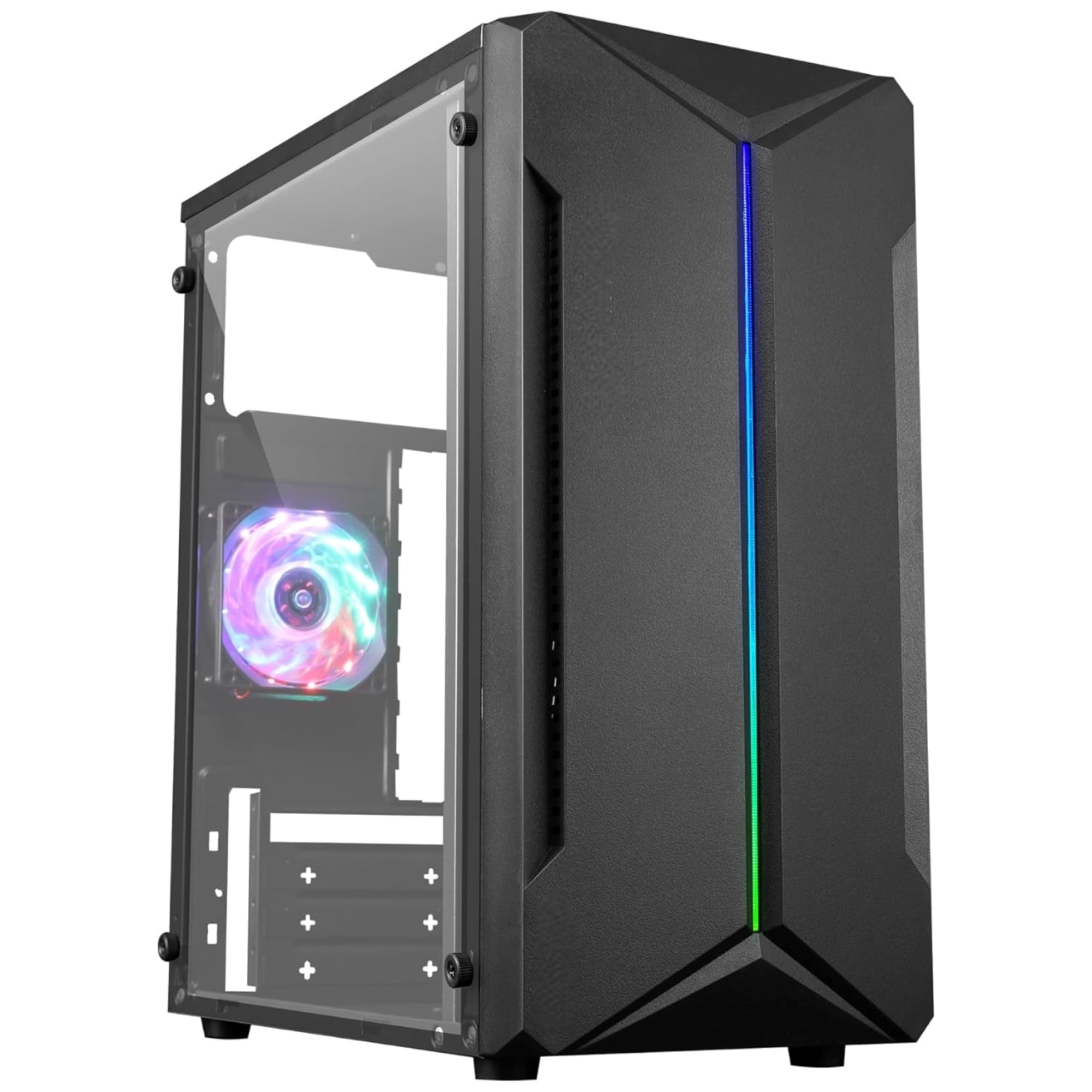 mu Zium Computer CPU i3700 Desktop PC (Core i7-3700/12GB RAM/ 500GB SSD / 500 GB HDD/2GB HD Graphics/HDMI/VGA/Ethernet/Operating System Win-10) Basic Software Installed (Black) (i737-8-128-500)