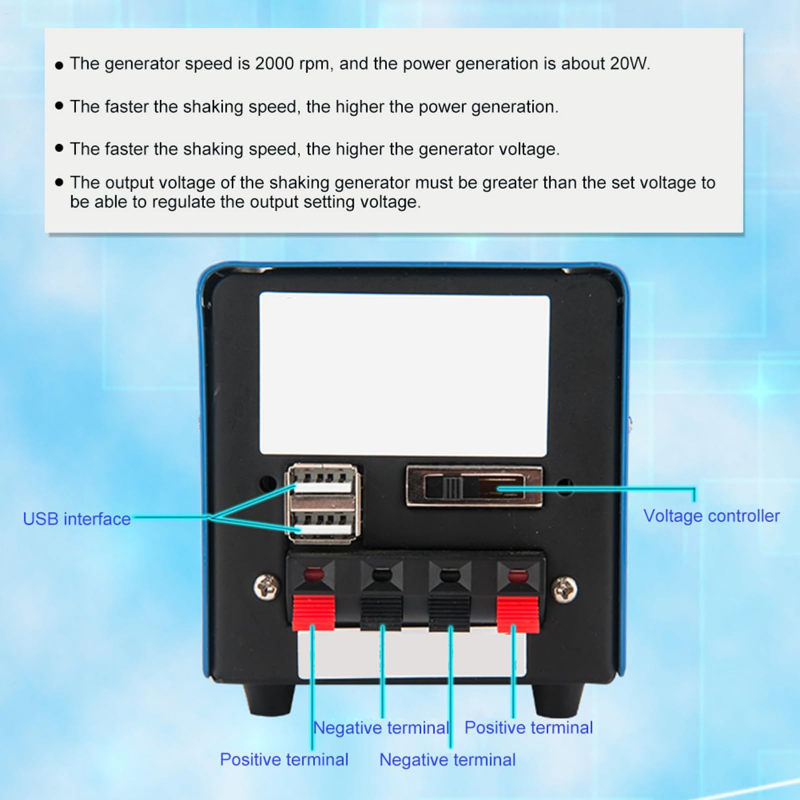 Handkurbelgenerator 20w Manueller Freistehender Generator | Tragbarer 2000rpm Handkurbelgenerator Notfall Manuelle Stromversorgung Für Camping Wandern Und Stromausfälle