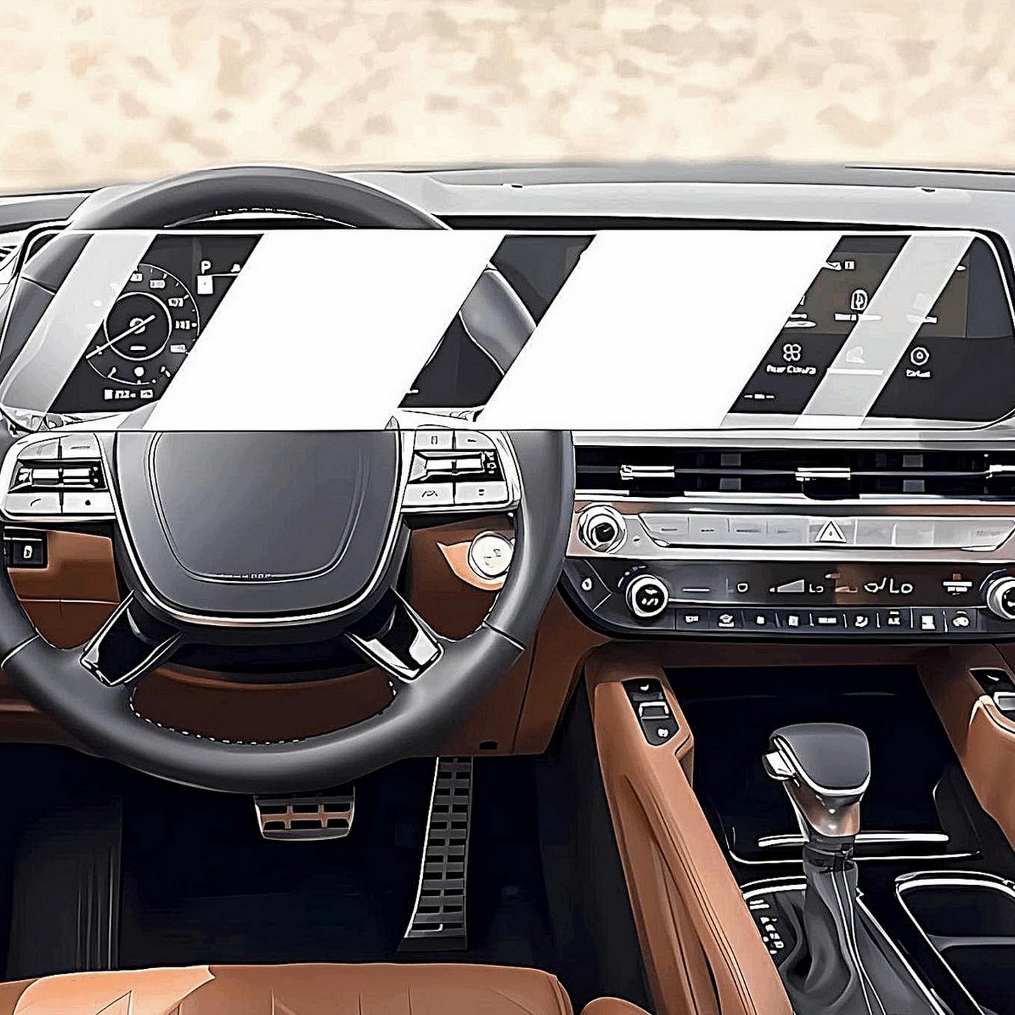 Protection écran LCD PPF et console voiture Kia Telluride 2024