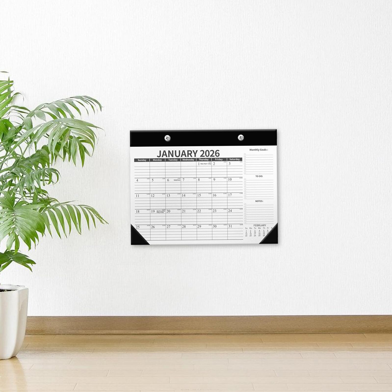 2 pezzi Calendario da Scrivania Planner Mensile in Carta Spessa per Ufficio e Scuola Design Elegante Superficie Liscia per Note Facile Organizzazione Appuntamenti