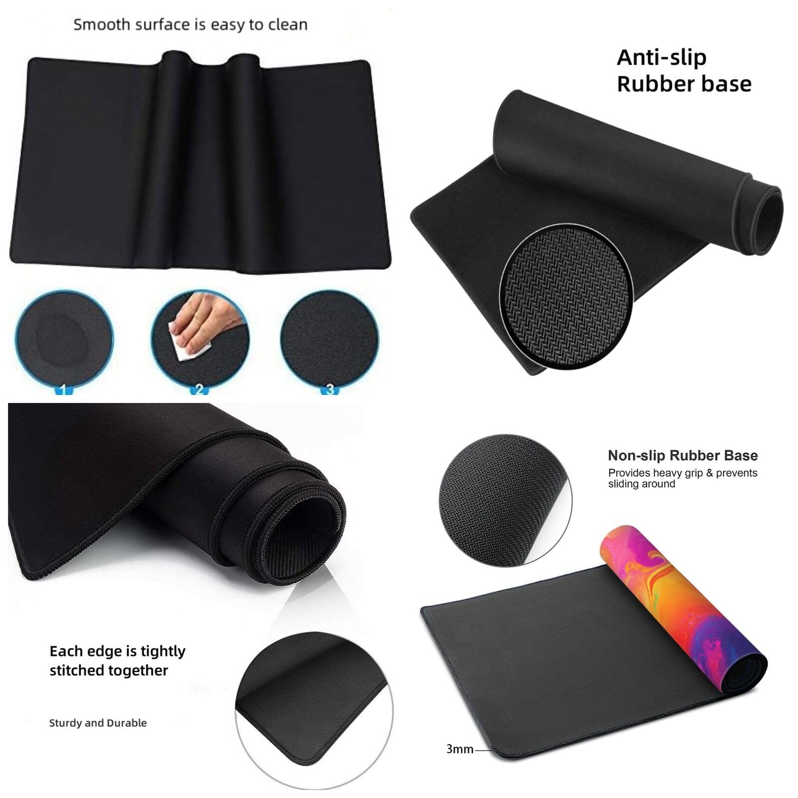 Alfombrilla Ratón Rosa & Nube 100 x 50 cm Alfombrilla de Escritorio G364 | Base Goma Antideslizante, Superficie Impermeable, Gaming Mouse Pad, Alfombrilla para Ratón y Teclado, Accesorios de Oficina