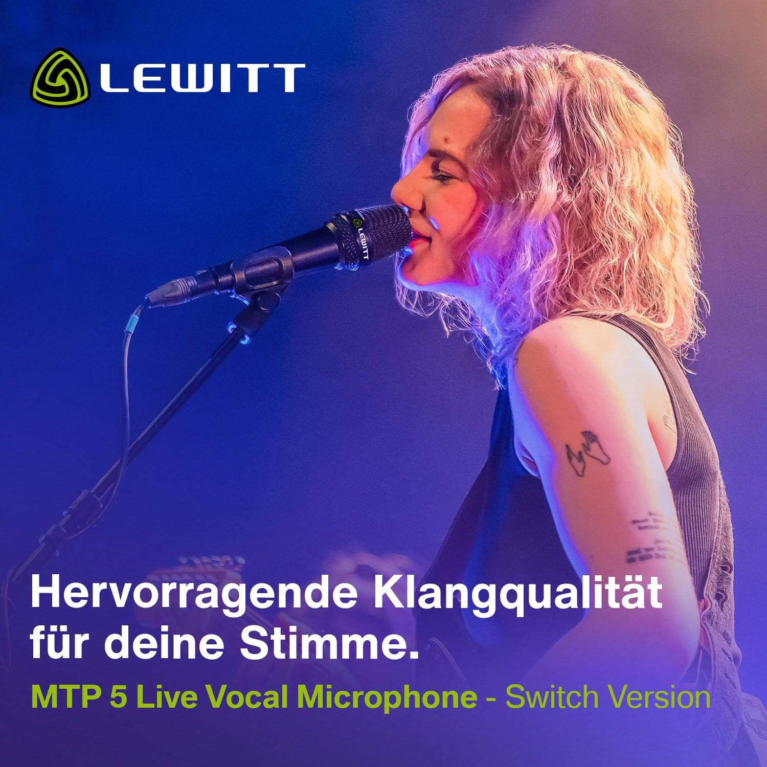 Lewitt MTP 5 Live Gesangsmikrofon mit Schalter - Hervorragende Klangqualität - Ideal für Live Gesang, Sprache, Podcasts, Instrumente - Dynamische Kapsel mit Nierencharakteristik