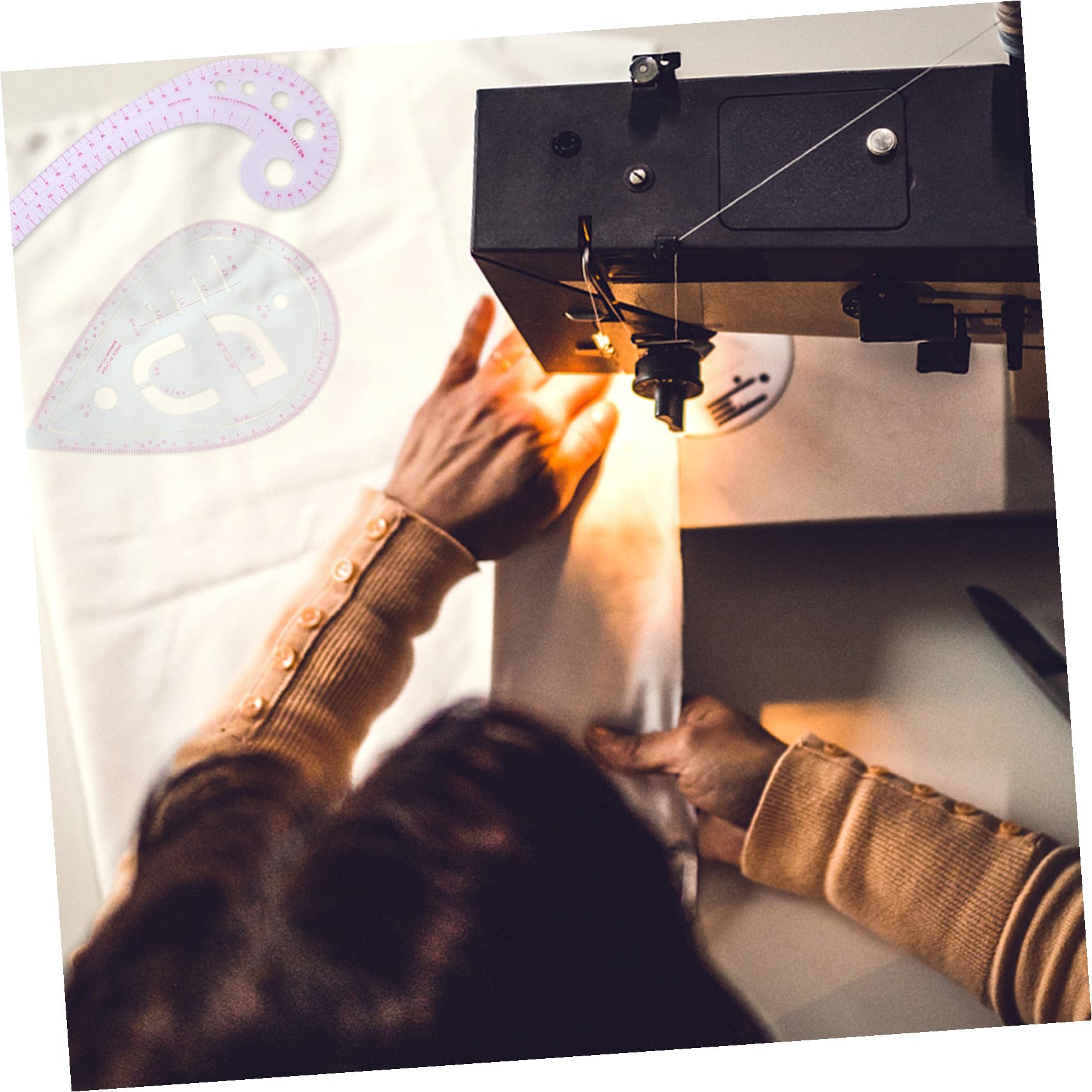 Kit de Regla de Costura Multifuncional de Precisión para Corte y Patronaje Material Pet y 6 Piezas Adecuado para Confección de Ropa y Sastrería
