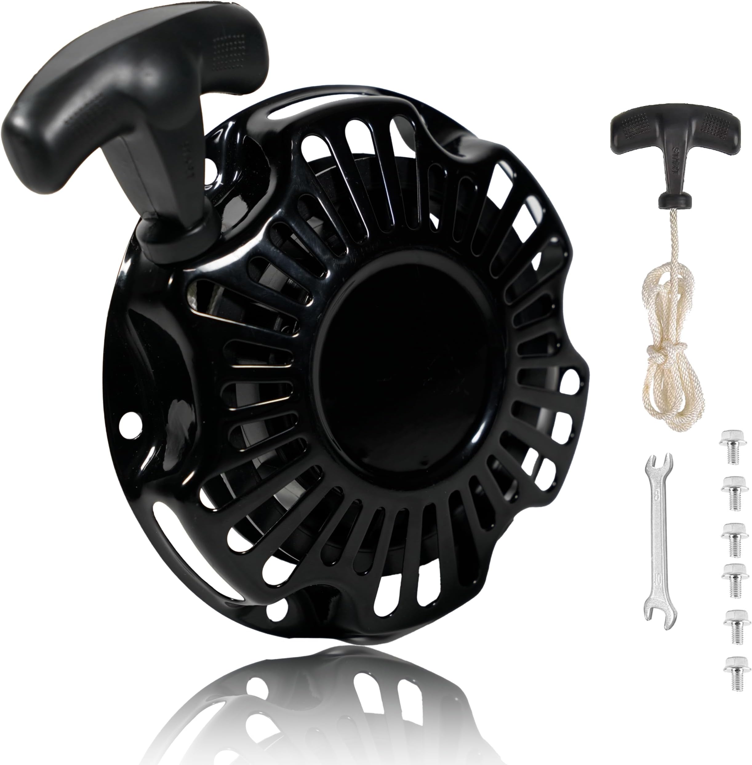JMCHstore Pull Start Recoil Starter Assembly for Monster Moto 80cc 2.8 hp, Mega Moto 105cc Mini Bike, Coleman RB100 Reaktree RT100, Motovox MBX 10, MM-K80R Mega Max Go Kart, 152-3 3.5HP Engine Parts