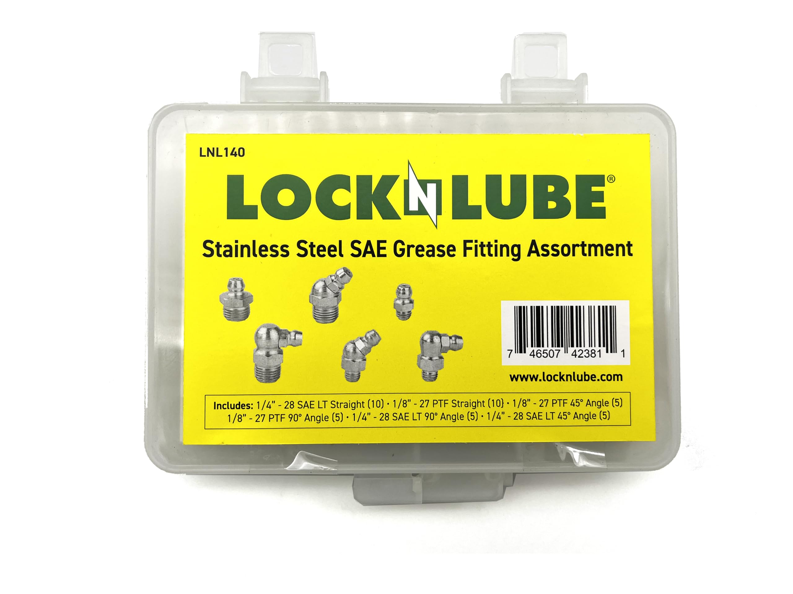 LockNLube Juego de accesorios de grasa de acero inoxidable - SAE