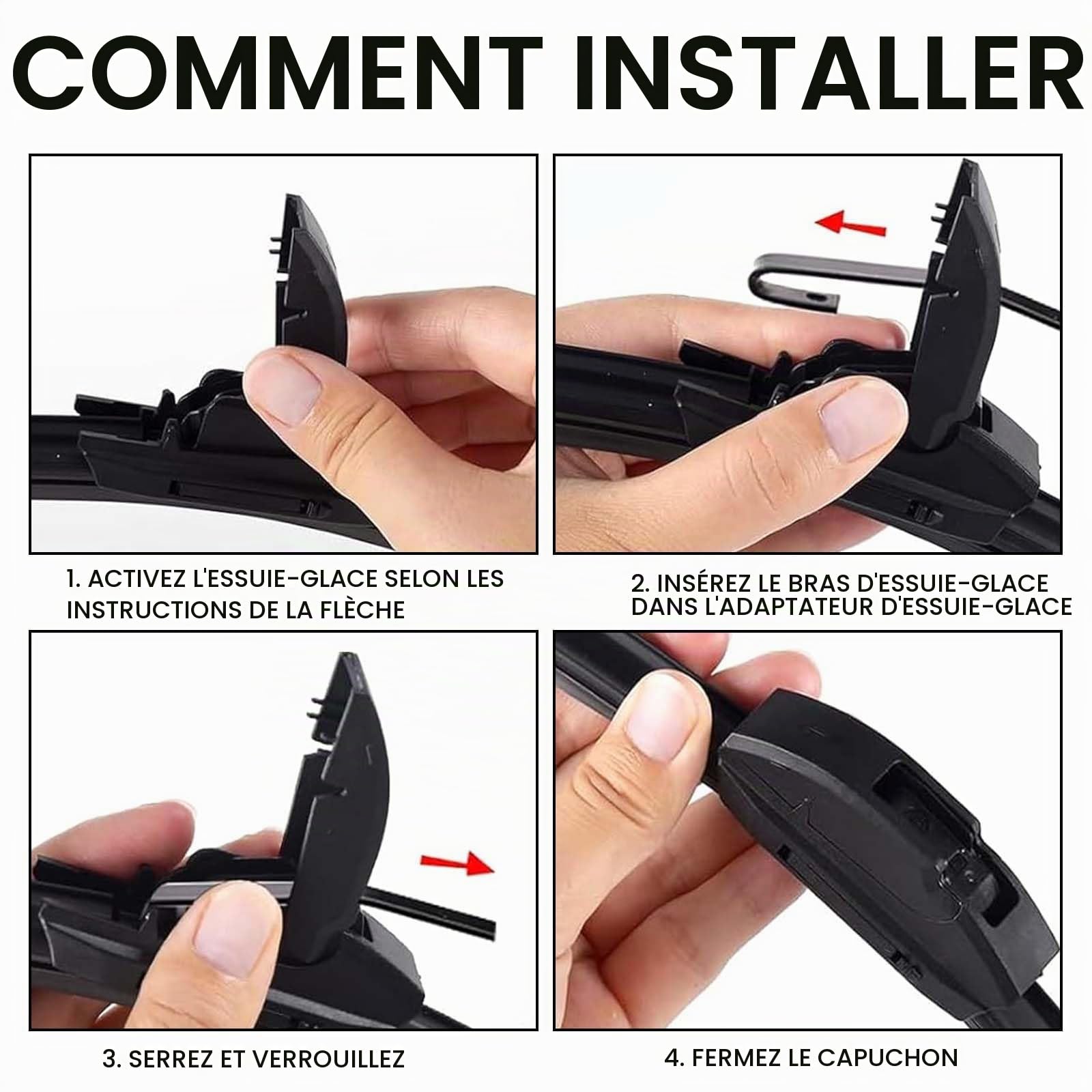Essuie Glace Arrière pour Transporter T5 T6, Bras D'essuie Glace Arrière Jeu de Balais D'essuie Gglace de Remplacement porte Arrière Gauche Droite pour Accessoires Caoutchoucs D'essuie Glace
