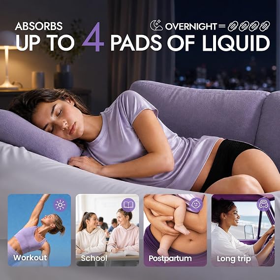 MOLLIS Disposable Period Pants Heavy Flow, Postpartum Underwear XXL 16 Ct