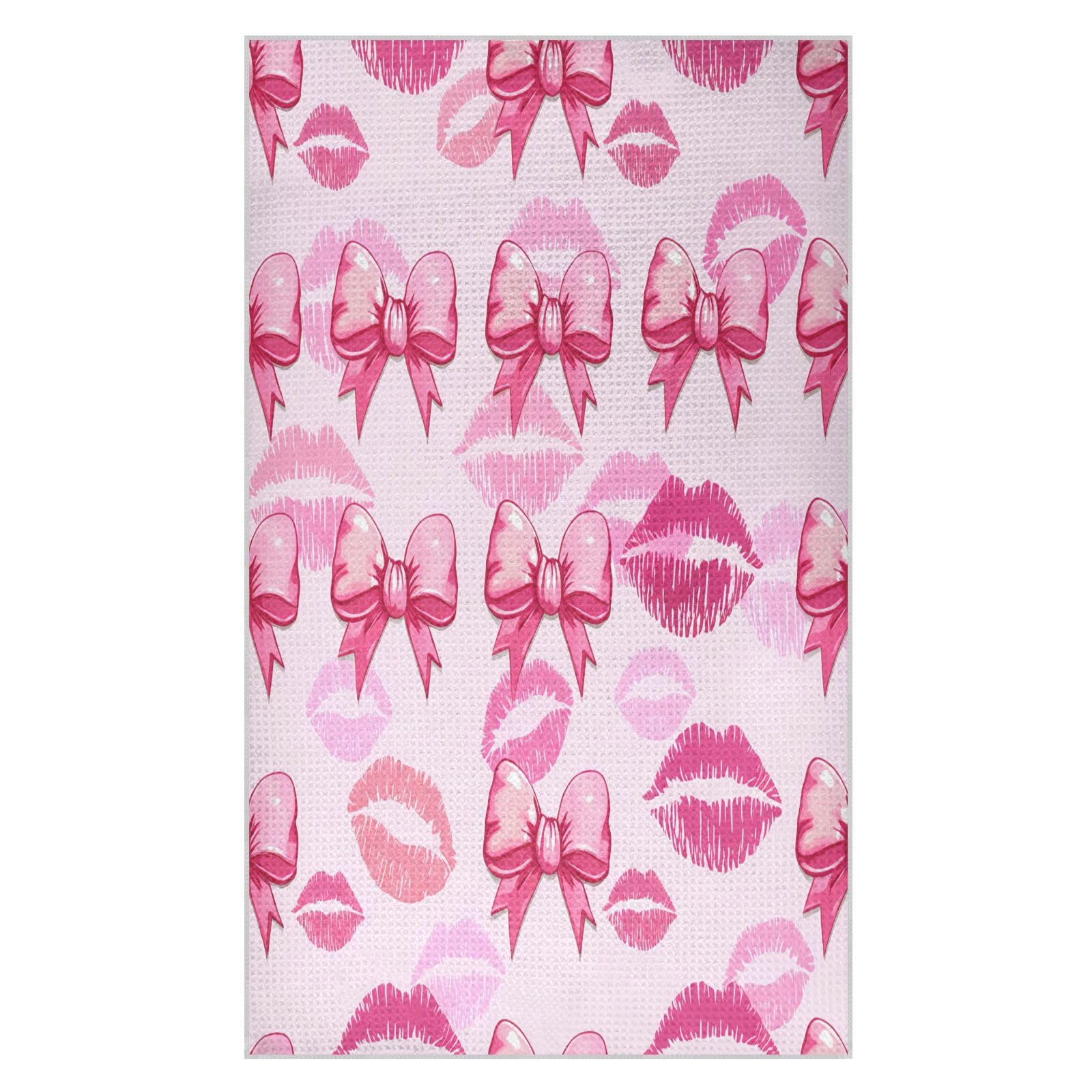BURSTDDY Bows Kitchen Towels,Absorbent Dish Towels 2 Pack