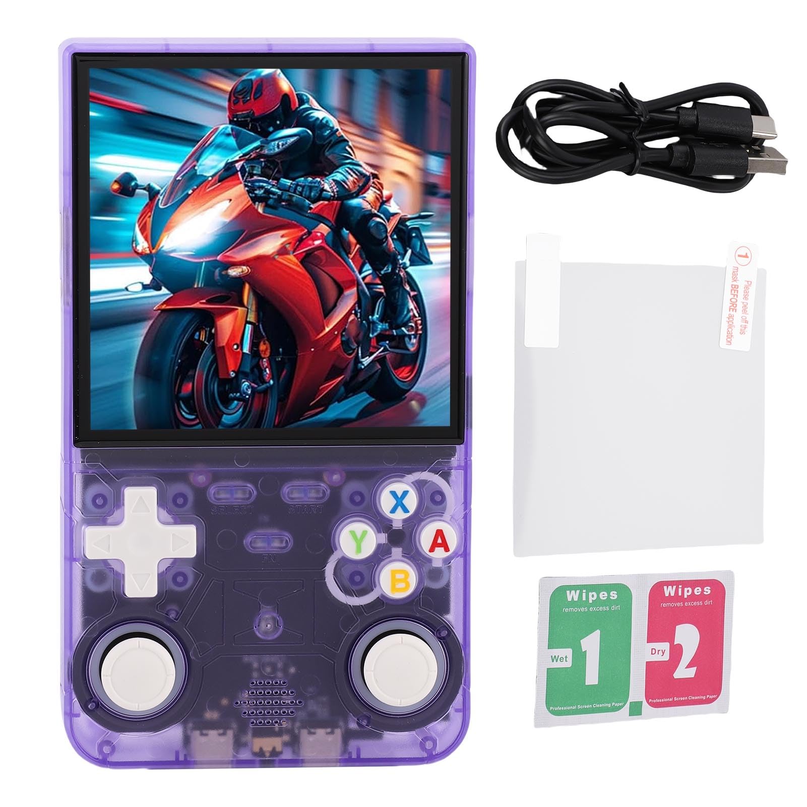 Console di Gioco Portatile Portatile Console di Gioco retrò con Doppio Joystick e Schermo da 4 Pollici per, Batteria da 3500 MAh (64G)