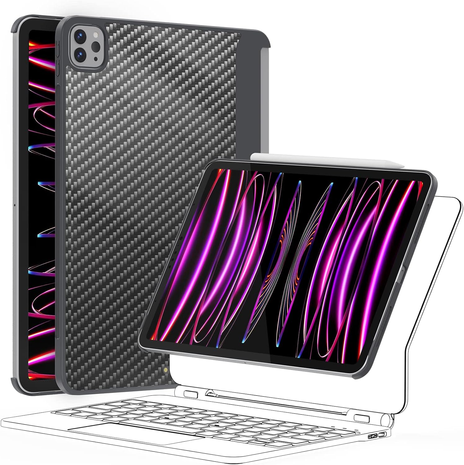 Doohoeek Case for iPad Air 10.9" & iPad Pro 11", Compatible with Magic