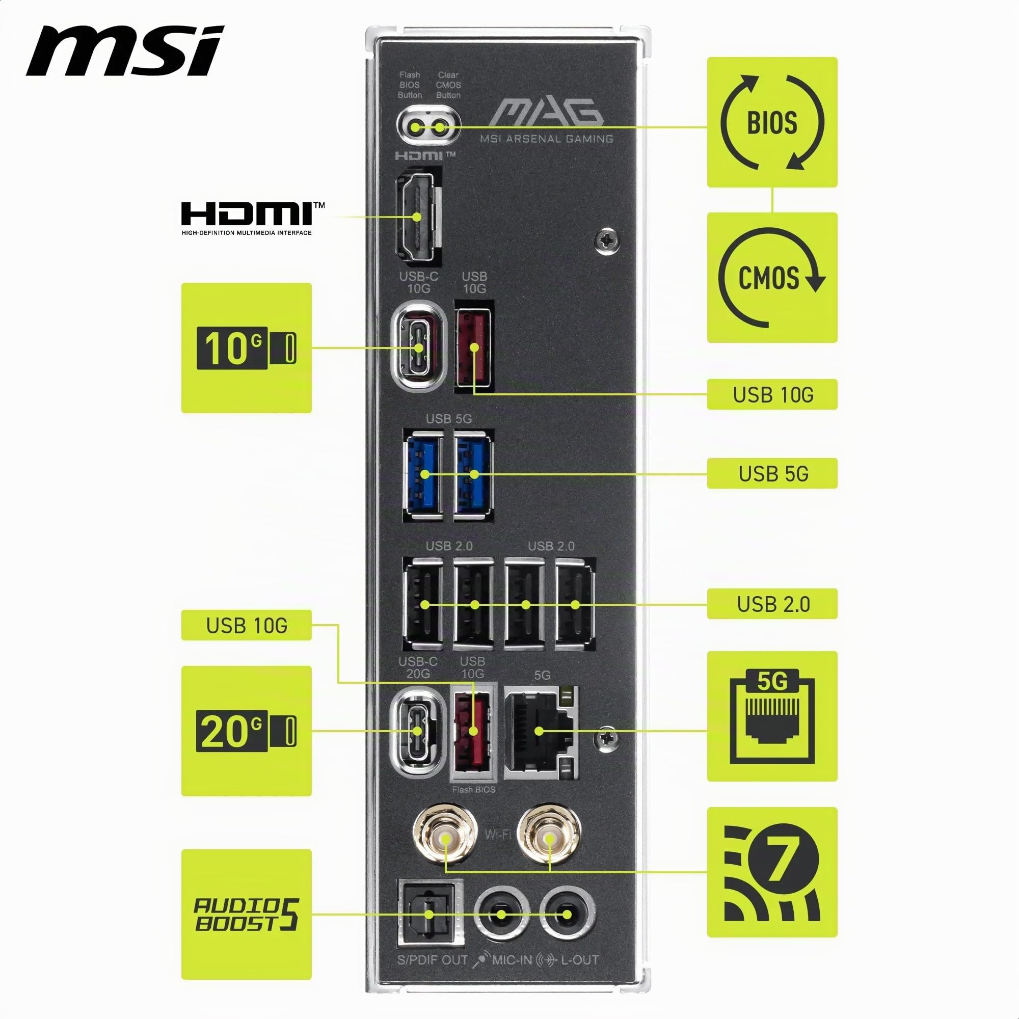 MSI MAG B850 TOMAHAWK WIFI Scheda madre, ATX - Supporta processori AMD Ryzen 9000/8000/7000, AM5-80A SPS VRM, DDR5 Memory Boost 8200+ MT/s (OC), PCIe 5.0 x16, M.2 Gen5, Wi-Fi 7, 5G LAN