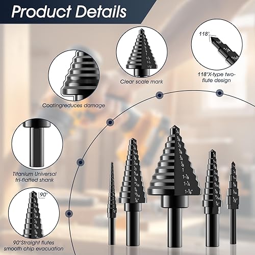 Miniatura 2 de FACIACC Juego de brocas escalonadas