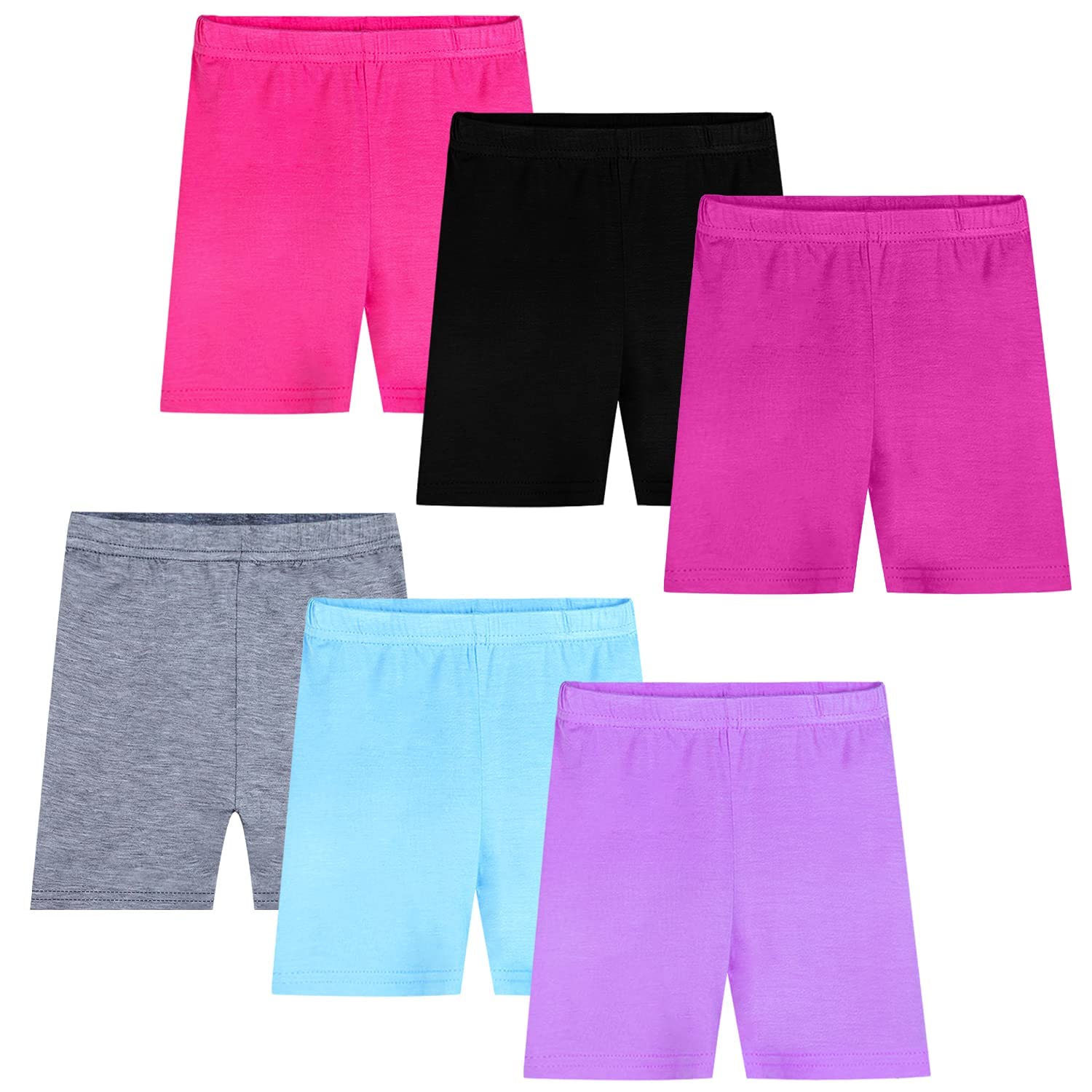 Auranso 6er Set Short Mädchen Kinder Radlerhose Kurze Leggings für Mädchen 2-10 Jahre
