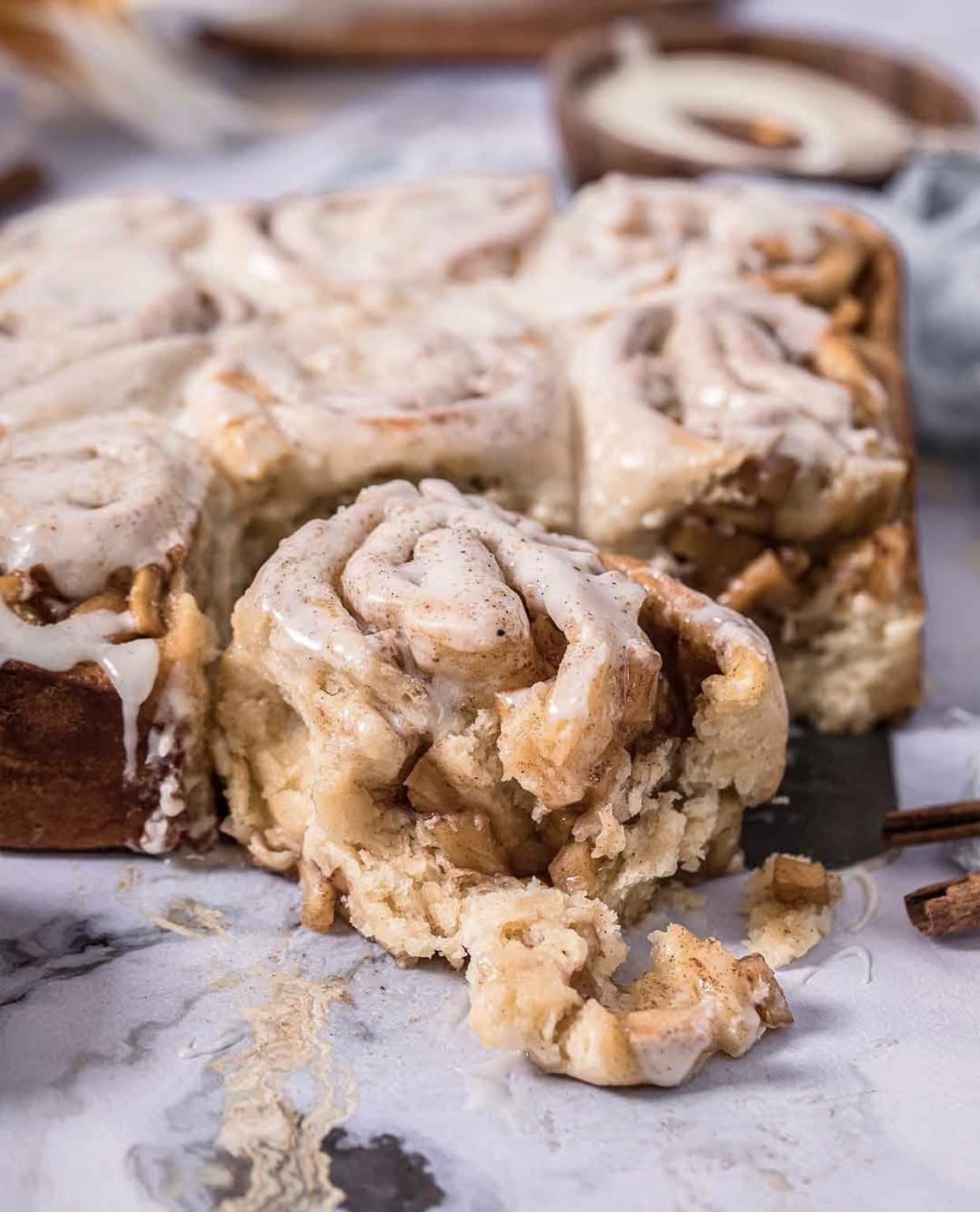RUF - Cinnamon Rolls, Preparado Alimenticio en Polvo, Glaseado de Azucar, 8 porciones, 497gr