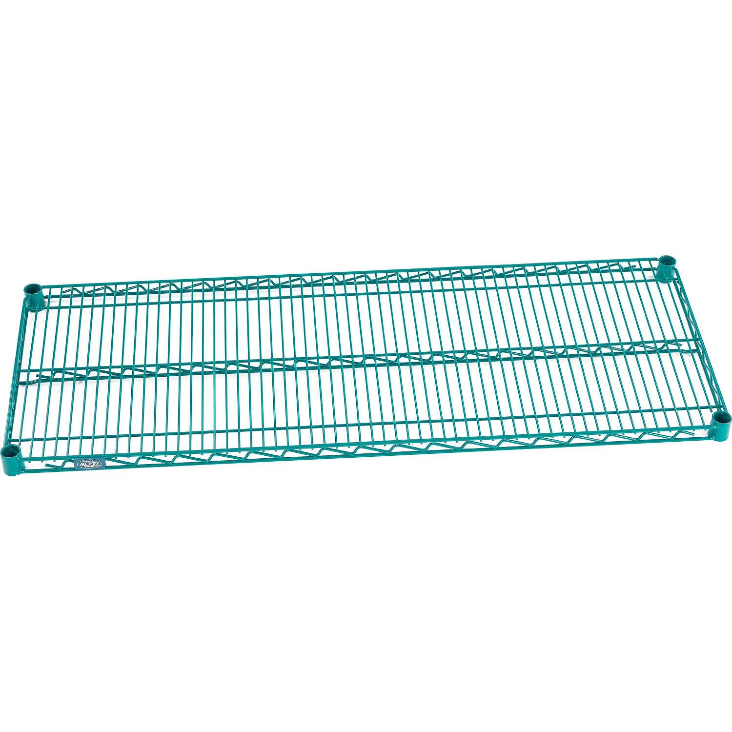 Nexel Additional Wire Shelf for Wire Shelving Units, 24" W x 48" L Poly-Green Epoxy, 800lb Capacity, NSF Approved, NEXGard Anti-Microbial Agent,