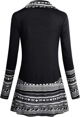 Miniatura 2 de Miusey - Camiseta tipo túnica con manga larga y cuello drapeado para mujer, blusa informal y ajustada que favorece la figura