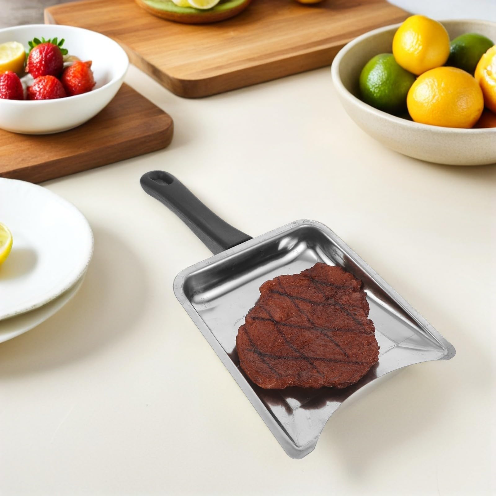 Alasum Espátula y Diseño Ergonómico para Carne de Acero Inoxidable de Brocheta Vertical Mango Antideslizante para Bandejas de Barbacoa en Camping