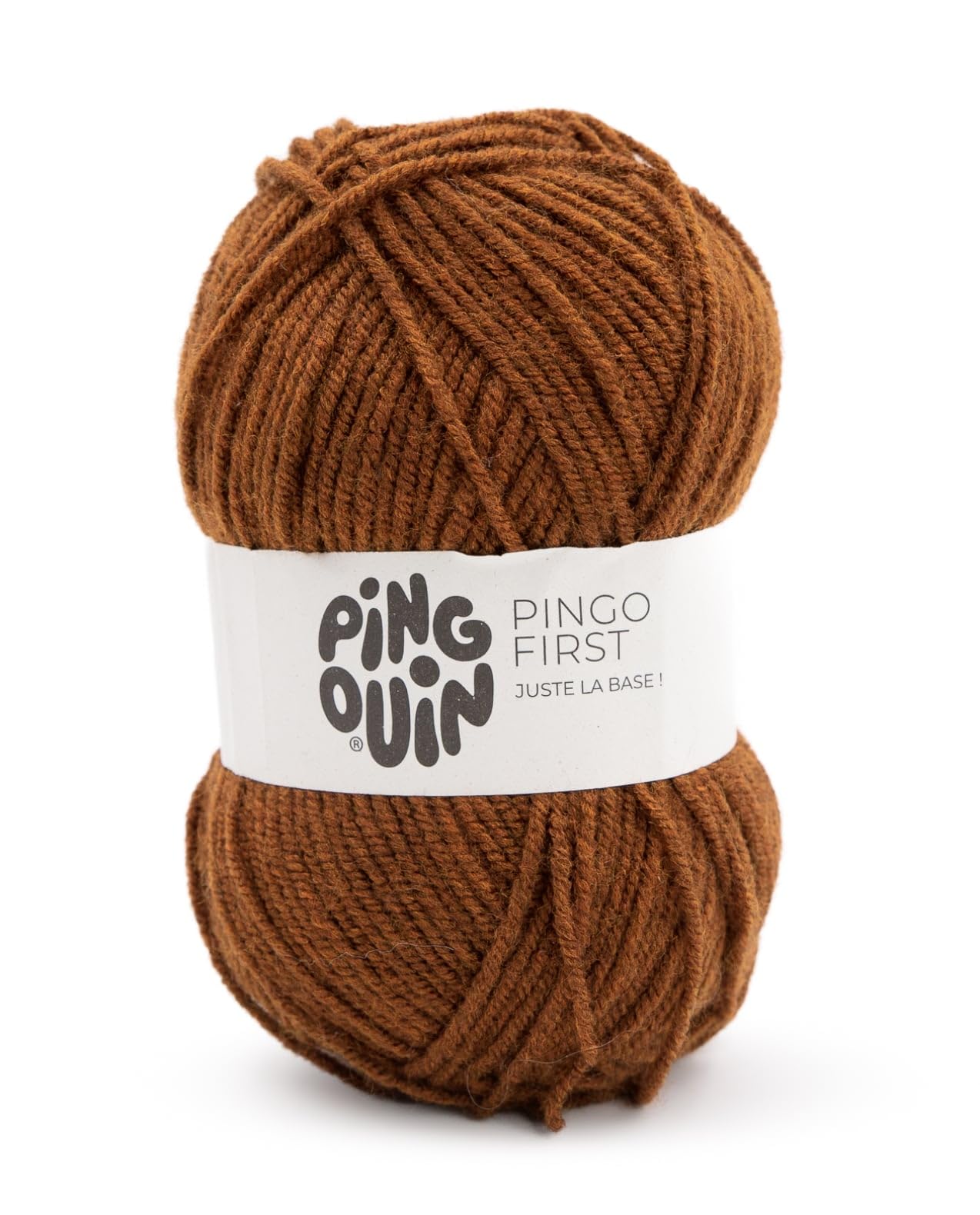 Pingouin - Pelote de Laine Pingo First - Laine à Crocheter et à Tricoter - 100% ACRYLIQUE - Aiguille n°3.5 - Couleur MARRON