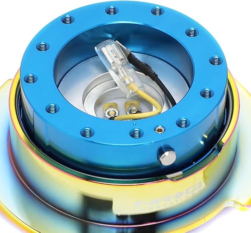 Miniatura 3 de Auto Dynasty NRG Innovations SRK-250BL-MC Adaptador de liberación rápida para volante Gen 2.5 Cuerpo azul/anillo cromado Neo