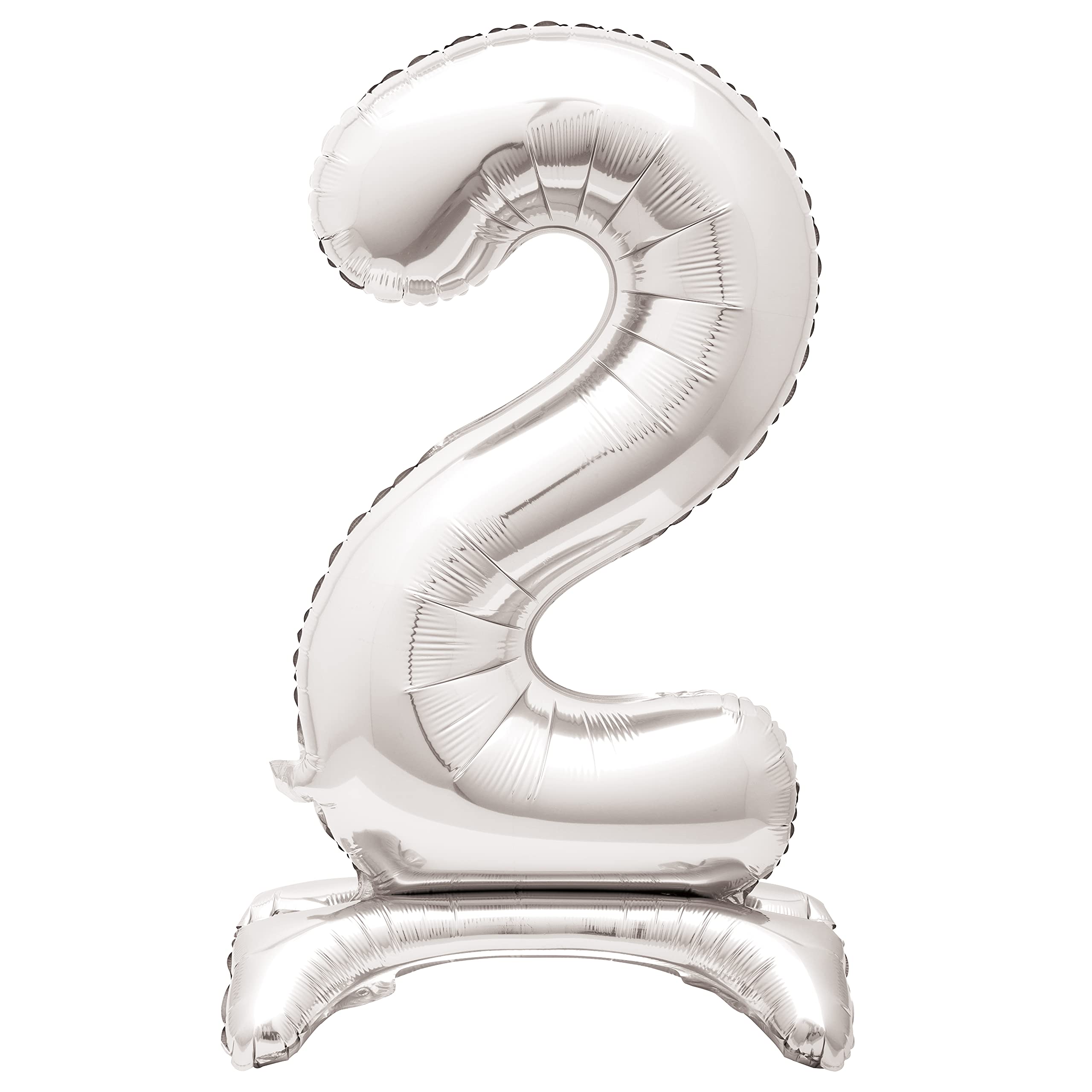 Majestic Silver 2 - Shaped Foil Balloon (76cm) - Elegant & Standalone Party Decor- Perfect for Milestone Celebrations - 1 Pc