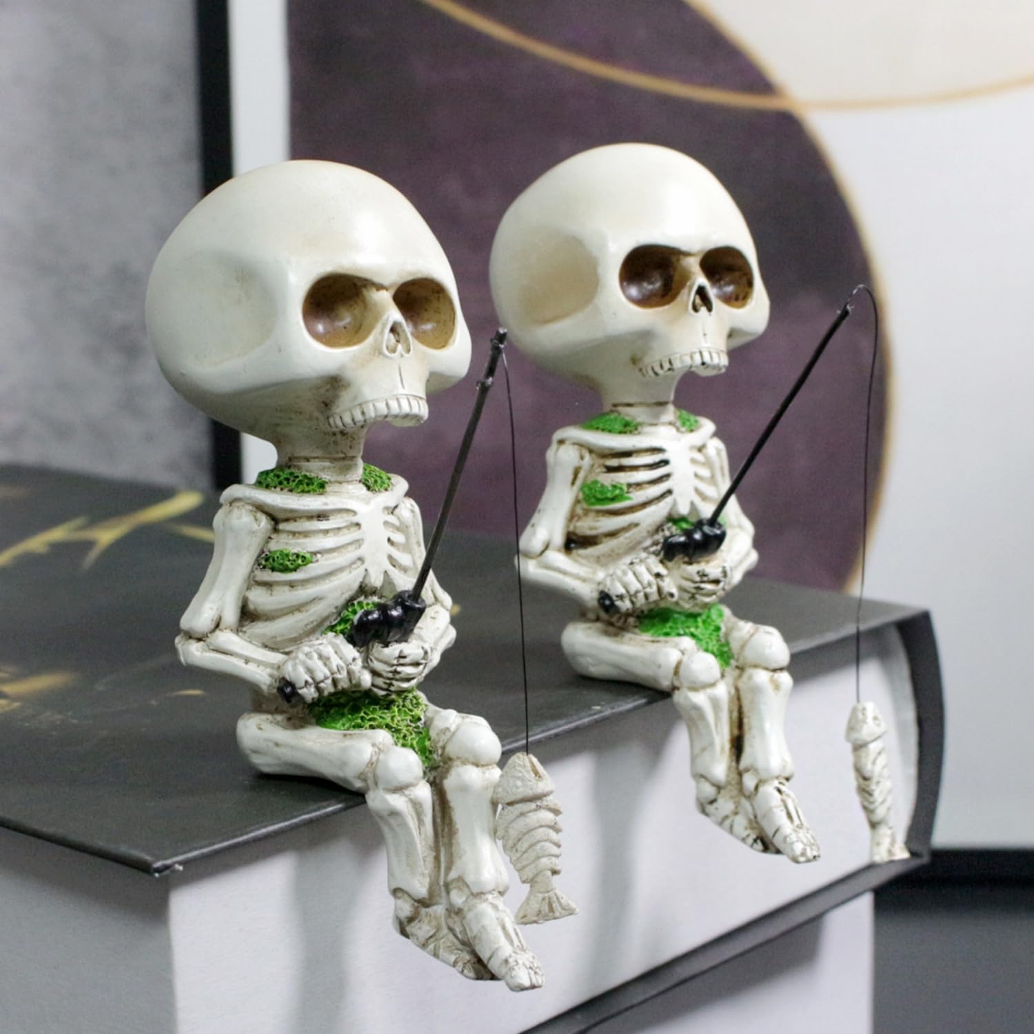 Amazon | [COSSA] ハロウィン飾り スカル置物 釣りのスカル ミニチュア