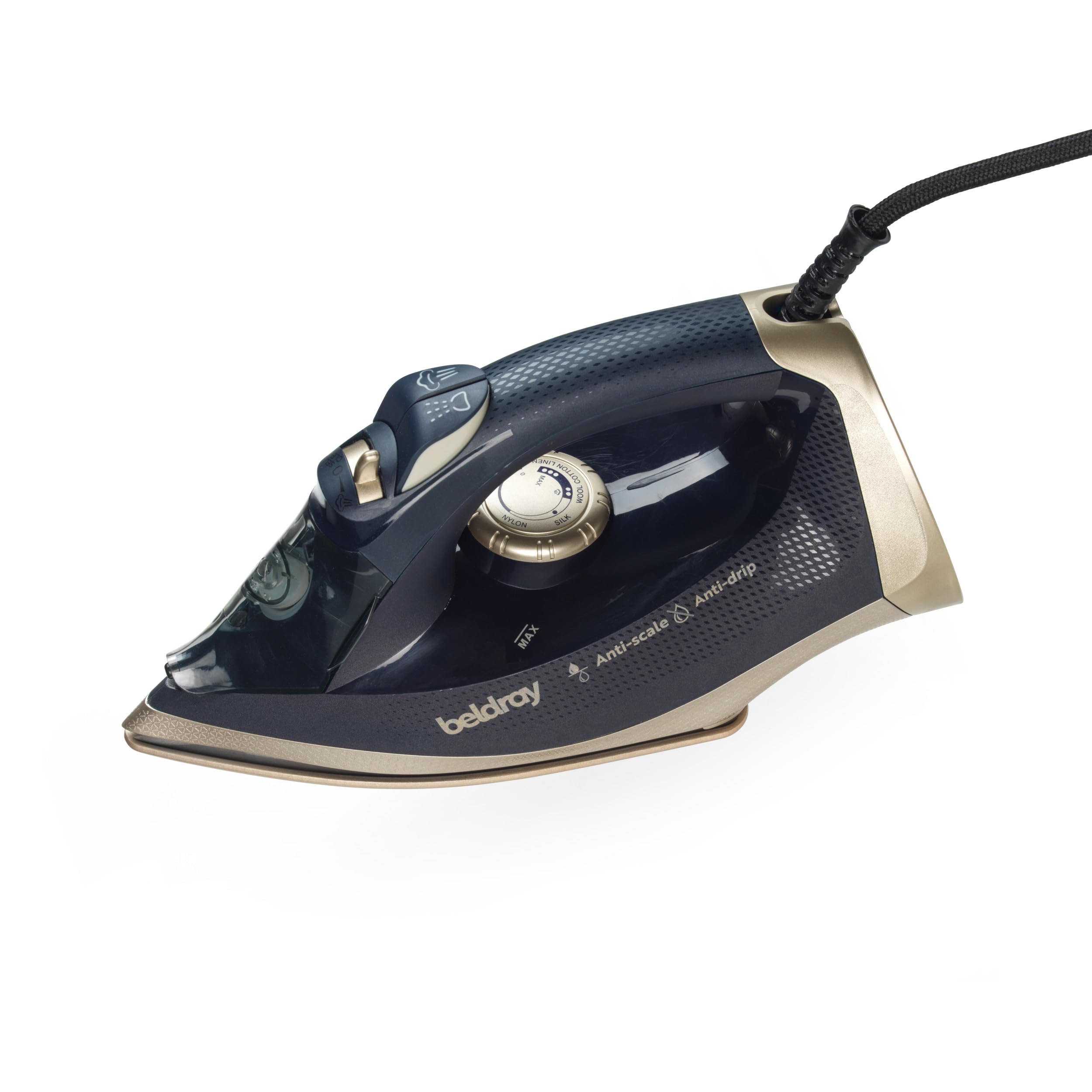 Beldray 2200W Steam Lite Iron – 100g/min, Ceramic Soleplate, Water Spray & Self Clean Function, Anti-Calc & Anti-Drip, Variable Temperature & Steam Control, 330 ml Easy-Fill Water Tank, 1.9m Cord