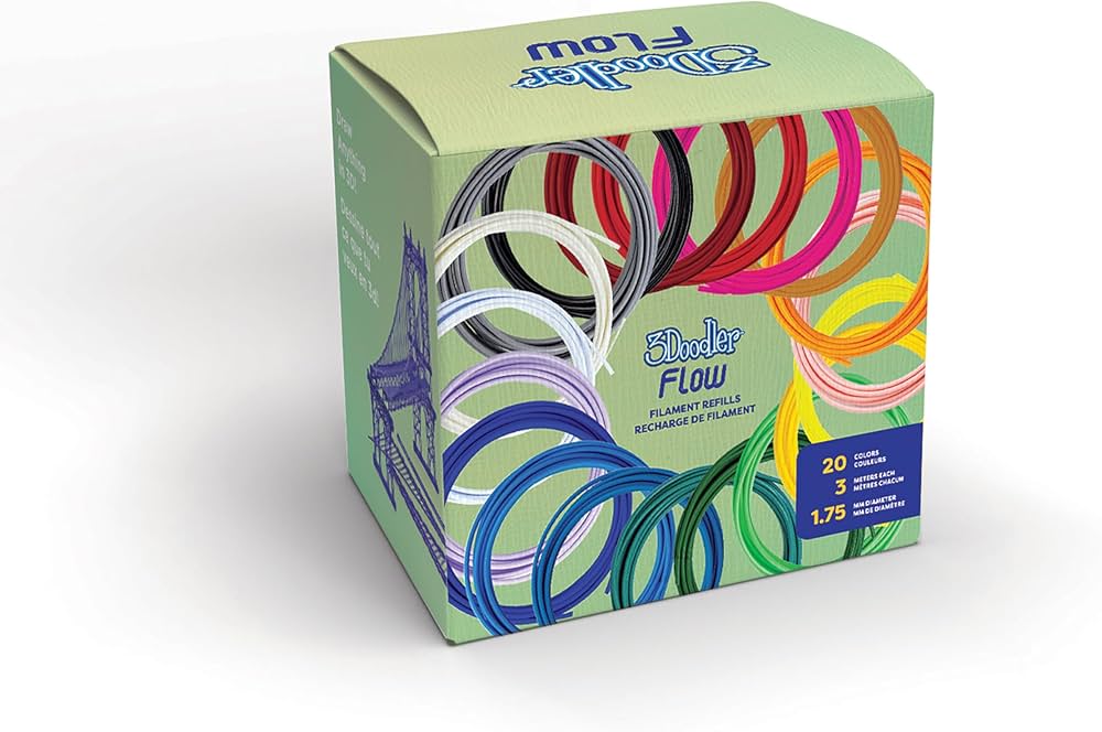 Amazon.co.jp: 【公式】3Doodler FLOW フィラメントボックス 20色 細さ