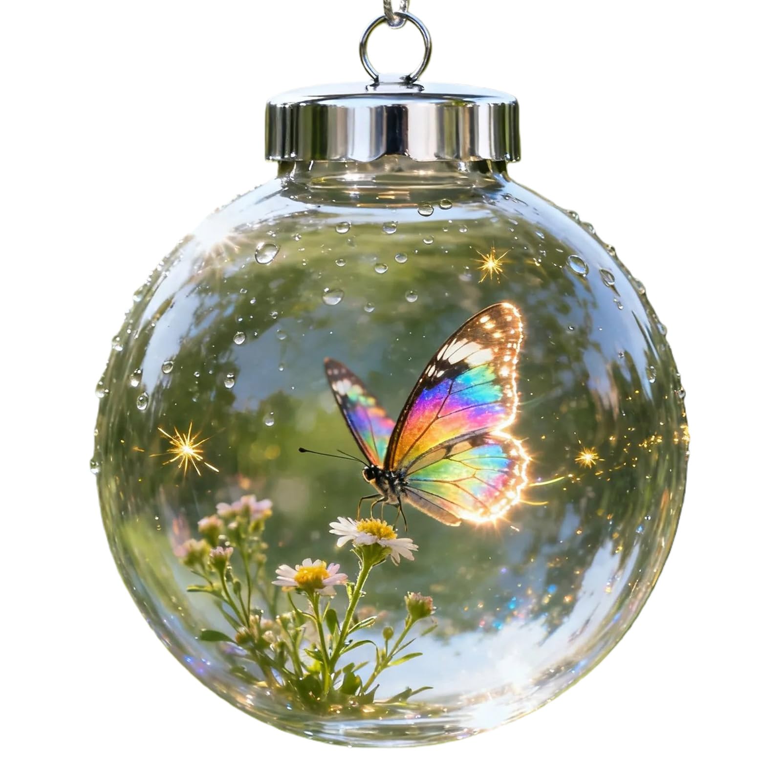 Yhplxyuus Nature Bird Clear Acrylic Christmas Balls Ornament for Festive Tree Decor and Holiday Nature Bird Pattern Christmas Ball Decoration