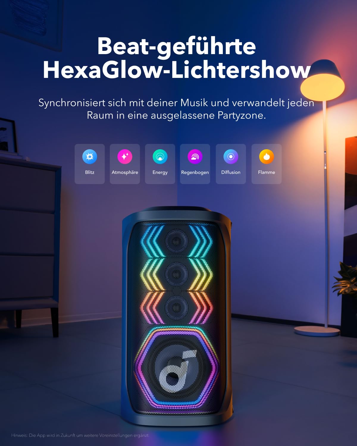 soundcore Rave 3 KI Karaoke-Lautsprecher mit 2 kabellosen Mikrofonen,160W Sound,KI-Stimmentfernung,Stimmverstärker,Nachhall-Effekt,12h Spielzeit,portables PA-System mit Bluetooth für Zuhause,PartyBox
