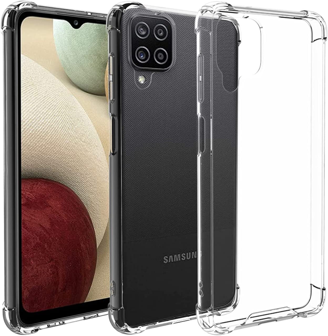 Samsung Galaxy A12 / M12 silicone case clear soft TPU rubber cover anti scratch silicon transparent case with shockproof protective reinforced bumper corner for Samsung galaxy A12 / M12