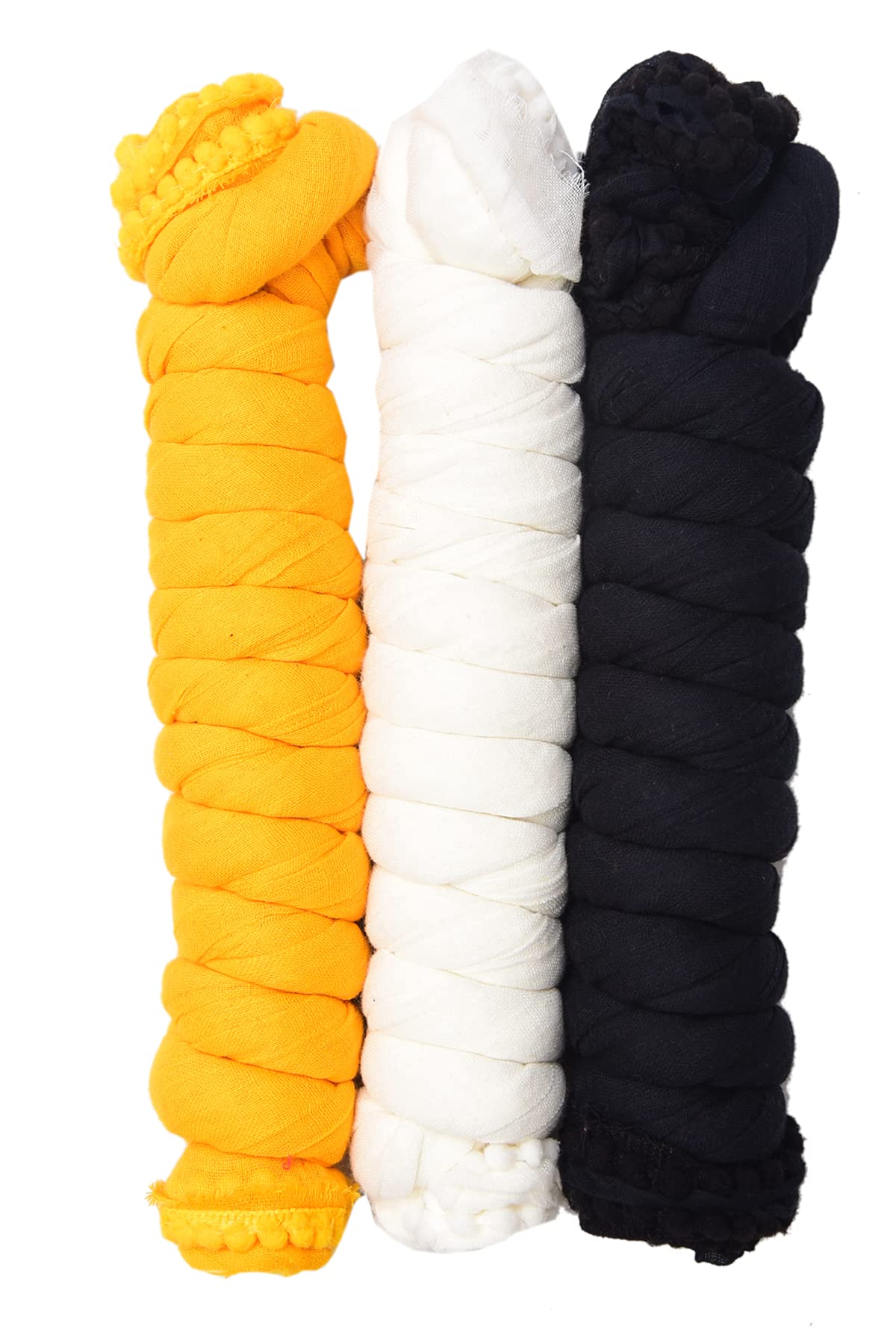 KBNBJ Women's Solid Cotton Dupatta (Multicolour, Free Size)(Pack of 3pcs)