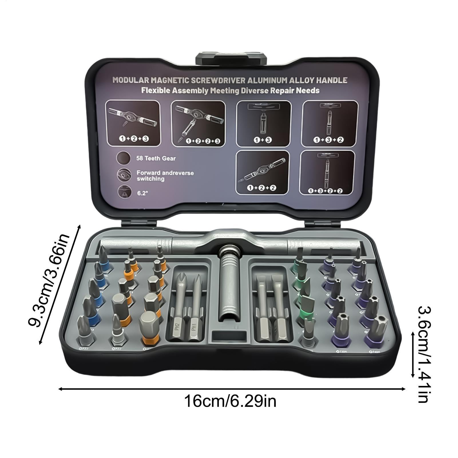 Juego De Destornillador De Carraca Herramienta magnética portátil | Set De Puntas Para Destornillador Para Reparar Relojes, Gafas, Bicicletas, Eléctricos, Ordenadores,