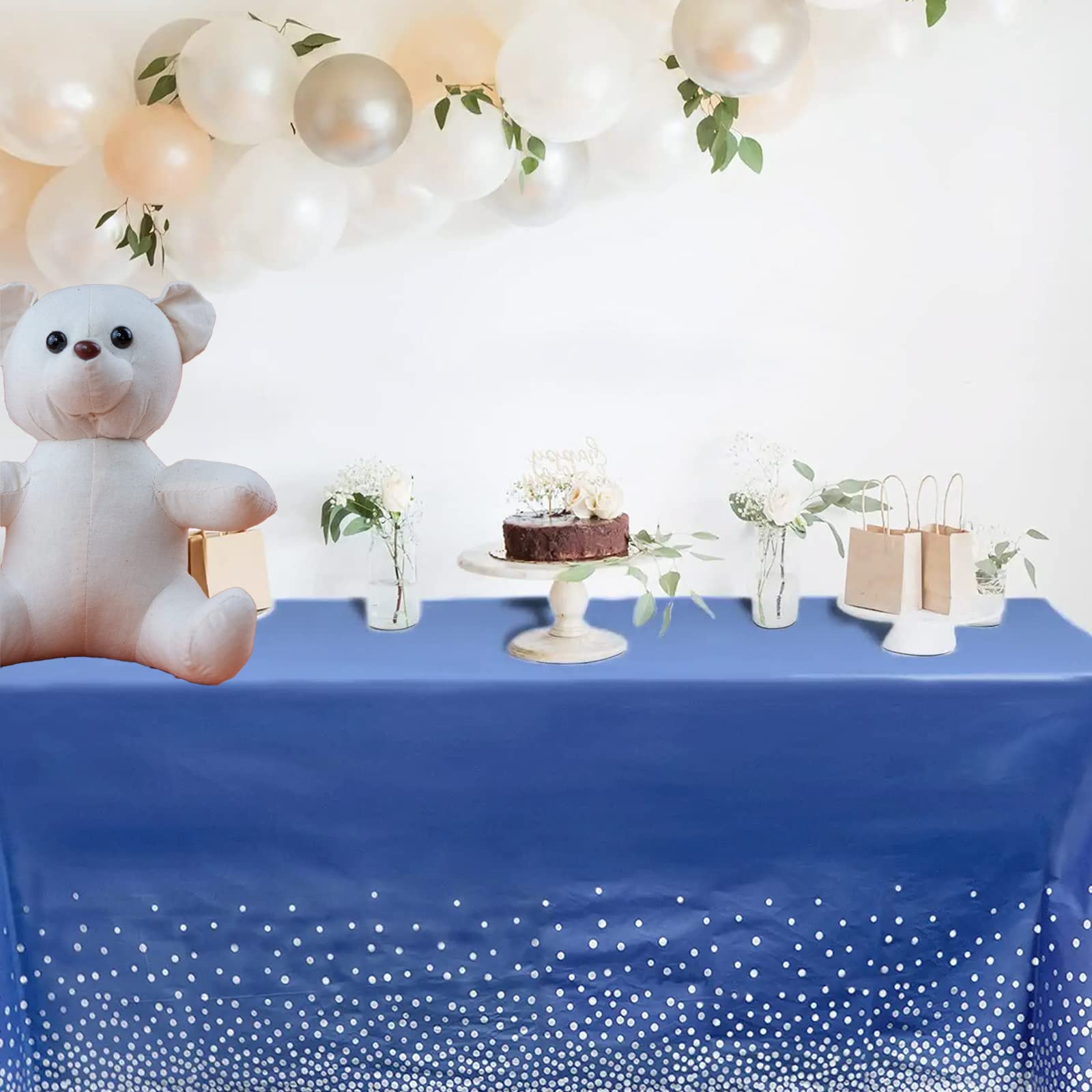 Confezione Da 10 Tovaglie Usa E Getta In Plastica Con Pois - Impermeabili, 137x274 Cm, Per Feste, Matrimoni E Compleanni