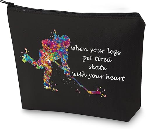 Miniatura 8 de G2TUP Bolsa de cosméticos de hockey sobre hielo, estuche de maquillaje para jugadores de hockey, regalo para niñas cuando tus piernas se cansan