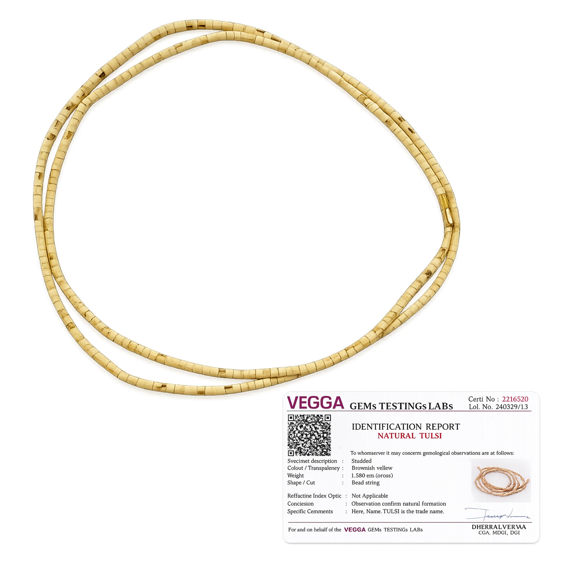 Tulsi Kanthi Mala Original 2 Round with Certificate | Kanthi Mala 2 Round | | Kanti Mala |Tulsi Mala Original with Certificate | 32 CM in Length-image-10