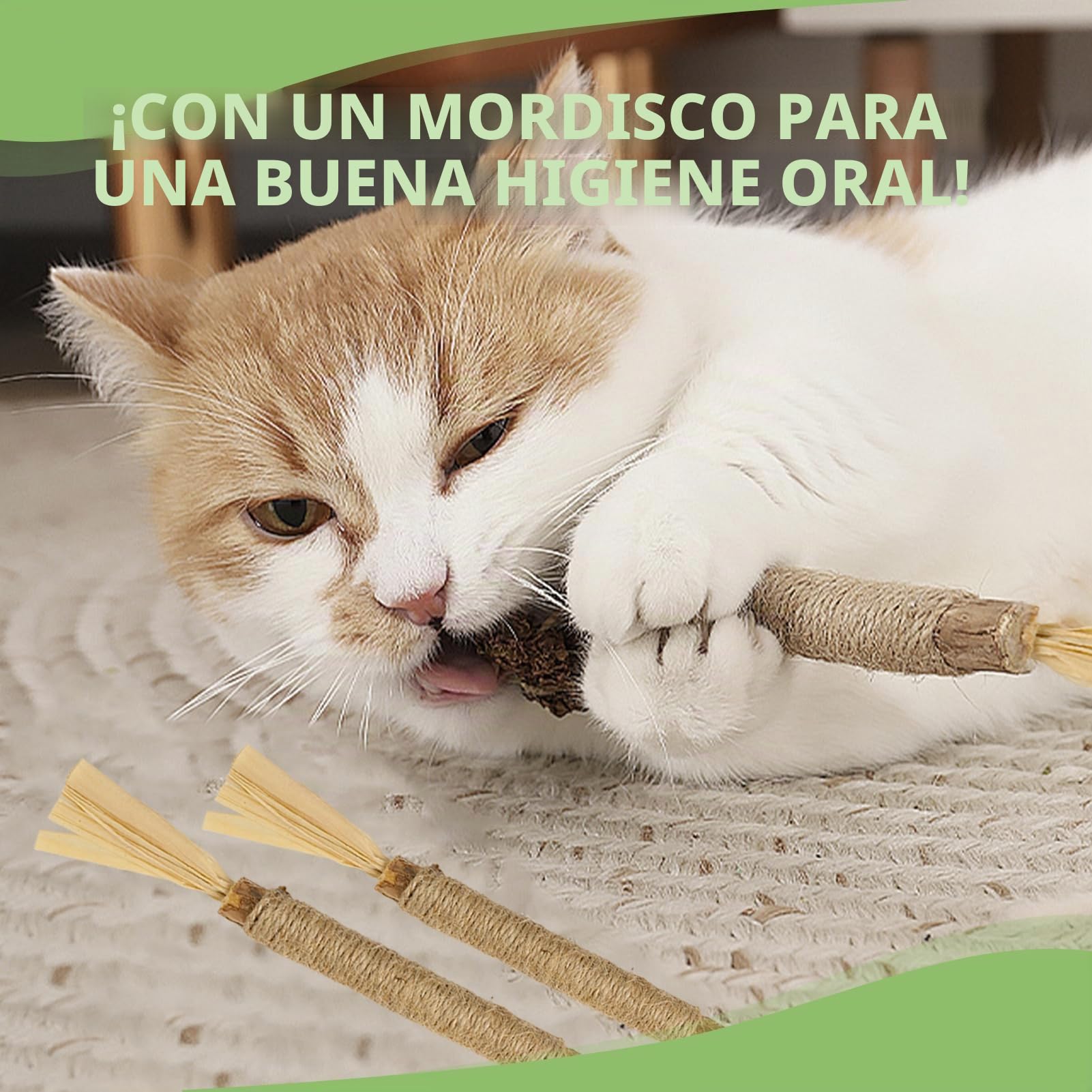 4 piezas de palitos masticables para gatos, juguetes de higiene bucal, cuidado dental, ayuda a eliminar el sarro y el mal aliento, salud e higiene dental
