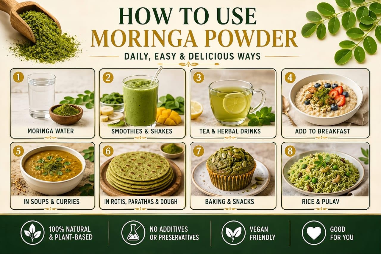 Moringa Leaf Powder 700g (200g+500g) | Pure Sahjan (Drumstick) Powder | Natural Multi-Vitamin Supplement for Daily Nutrition, Vitality and Stamina | Good for Hair and Skin — Amazon image 4