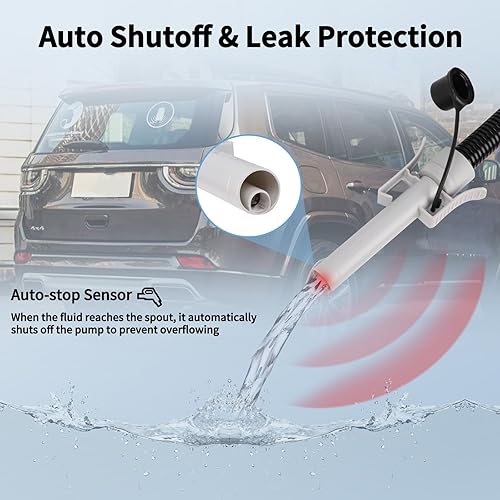 Miniatura 2 de Bomba de transferencia de combustible (3.2 GPM) con sensor de parada automática, manguera de 51 pulgadas de transferencia automática de bomba de gas