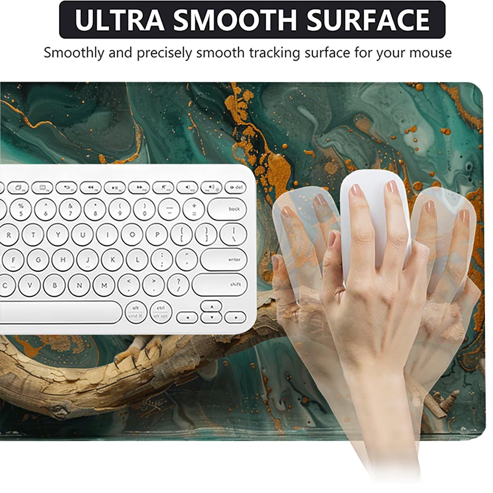 BúHo Alfombrilla Ratón Gaming XXL 1500x800 mm, Alfombrilla Gaming Verde Mousepad con Base de Goma Antideslizante, Impermeable Desk Mat para Teclado y Raton, Accesorios Gaming, Regalos de Hombre 9-D