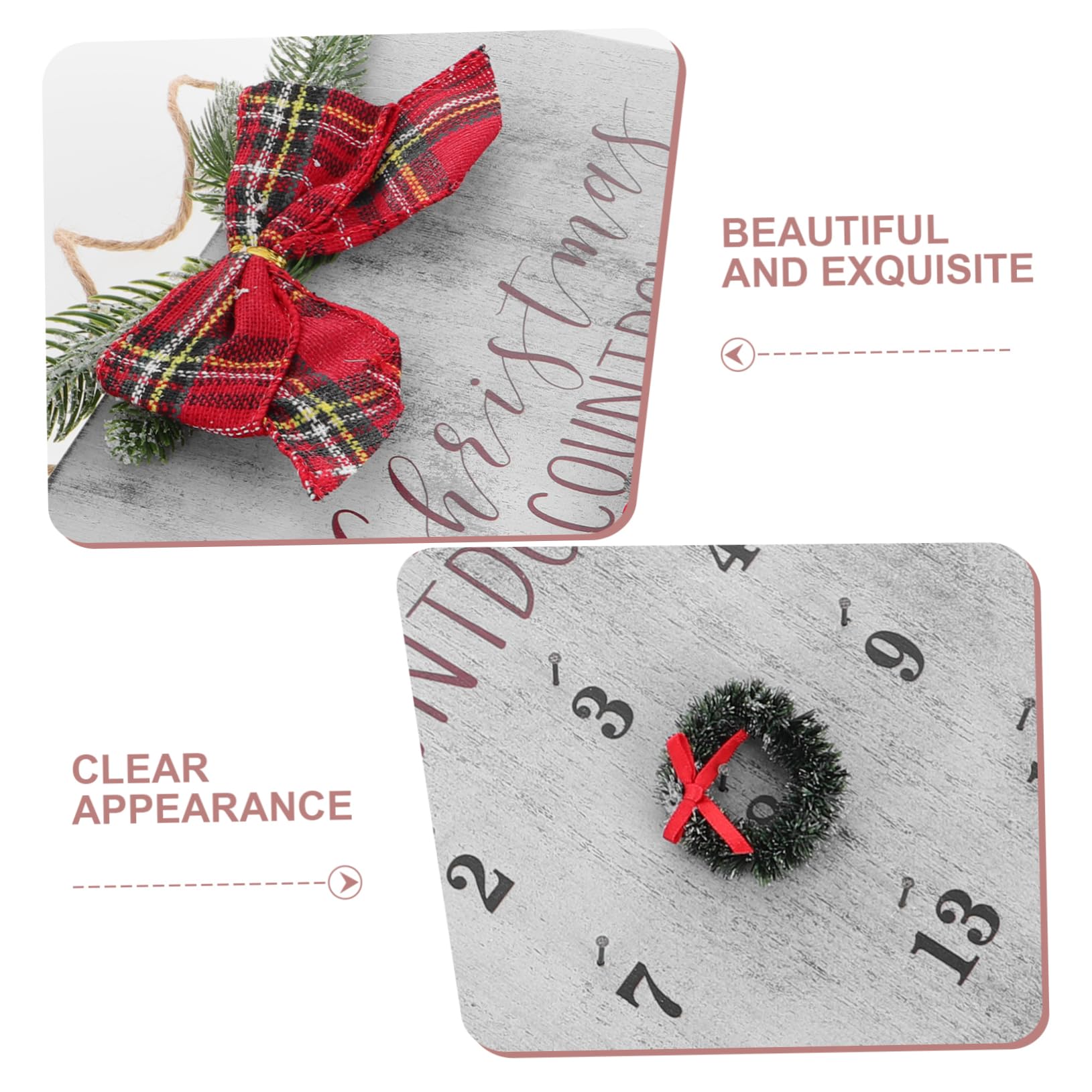 ULTECHNOVO Calendario de Guirnaldas Navideñas de Madera Letrero Rústico de Regresiva para Navidad Decoración Colgante Hogar Adorno Navideño Salón Regresiva para Fiestas