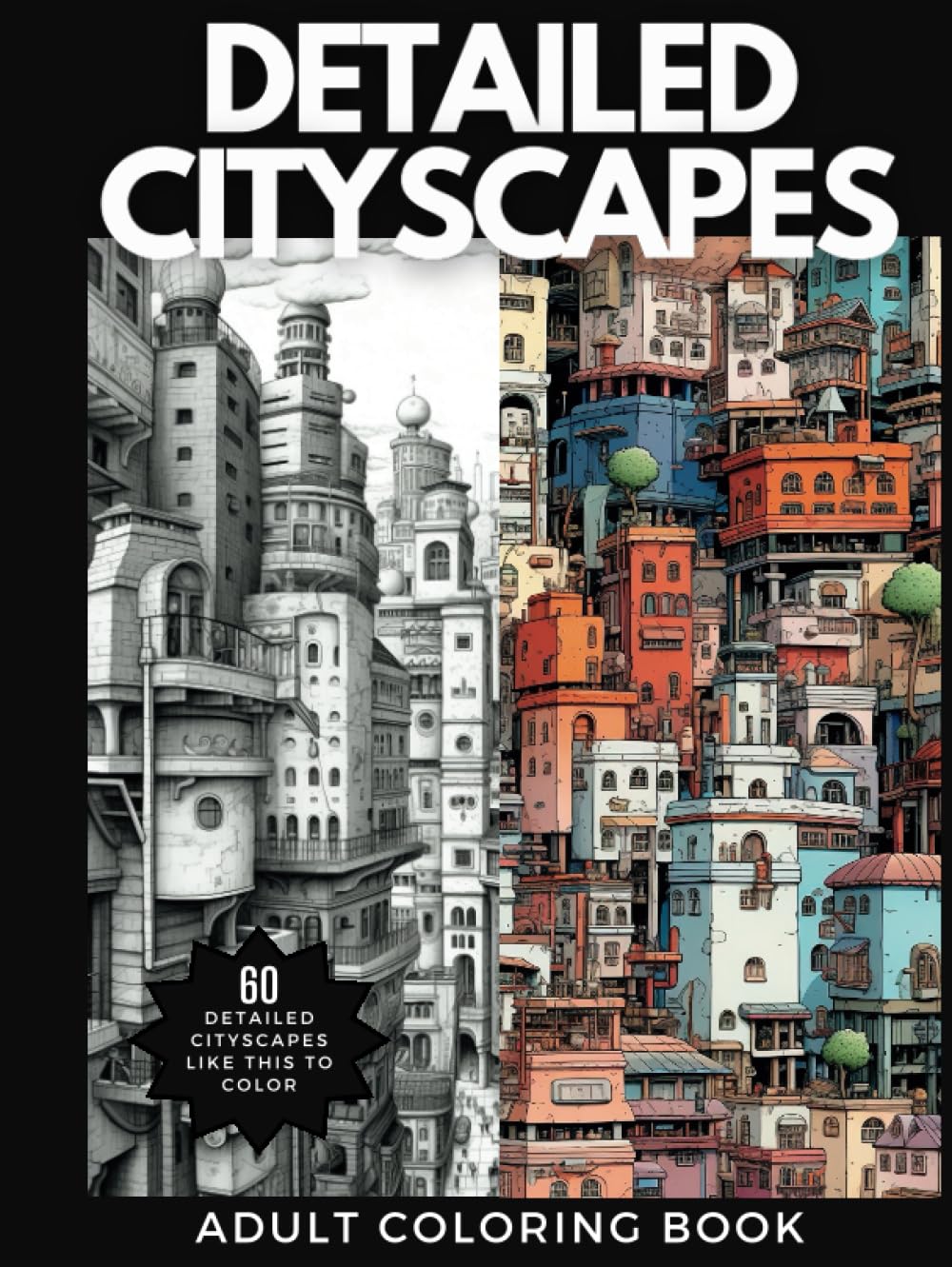 Detailed Cityscapes: An Adult Coloring Book with Enjoyable and Intricate City Scenes