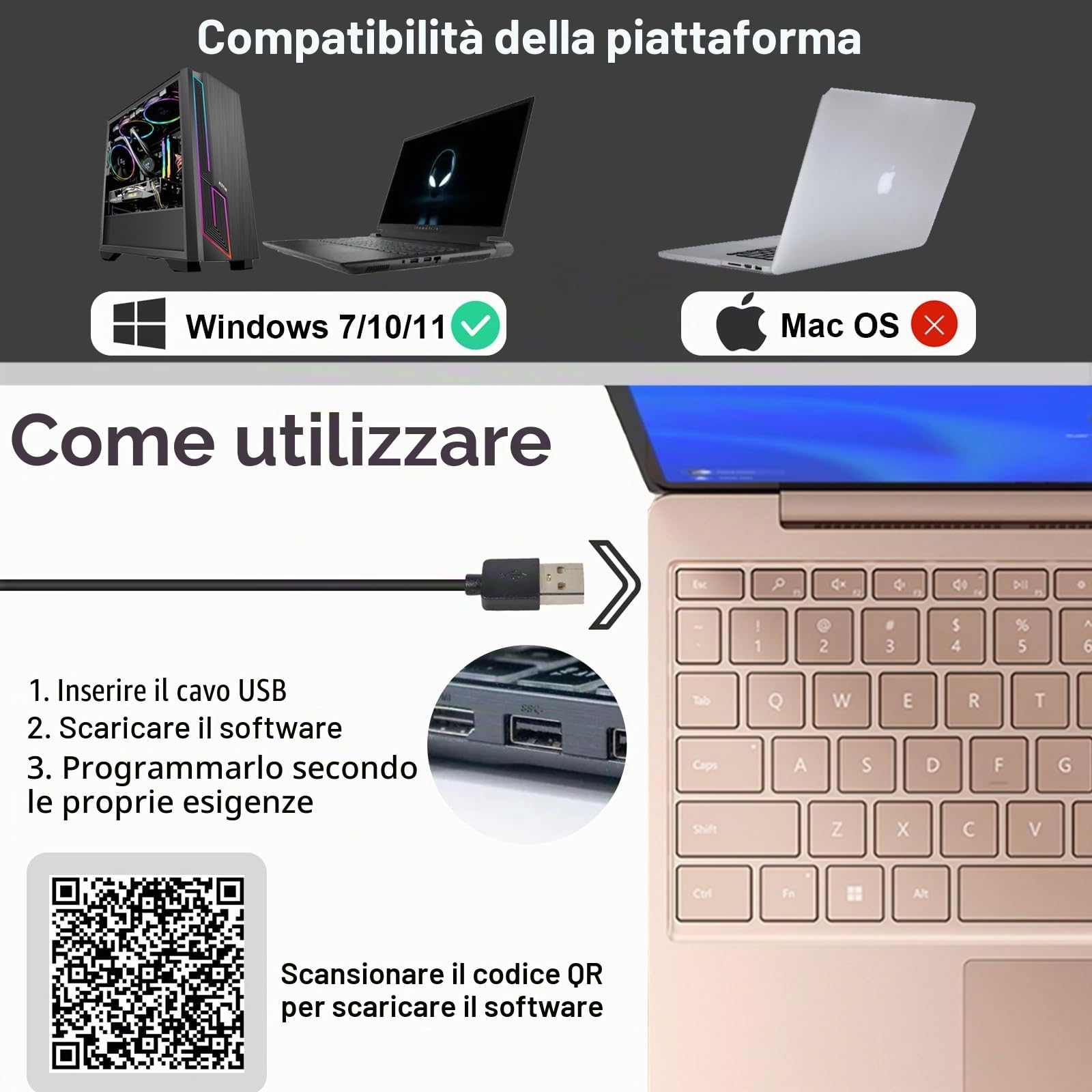 Microfono USB da tavolo con pedale PTT – Impostazioni personalizzabili